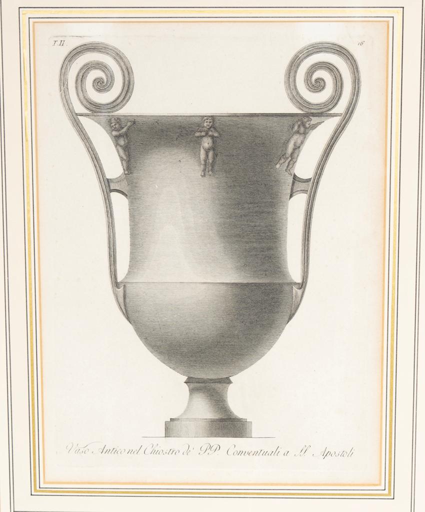 Le format d'impression est de 8x10. Gravures de récipients anciens.