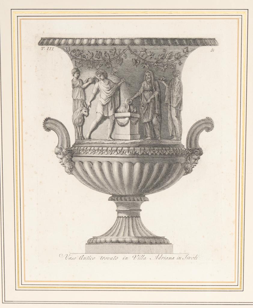 Grand Tour Ensemble de dix gravures encadrées de vases classiques par Carlo Antonini en vente