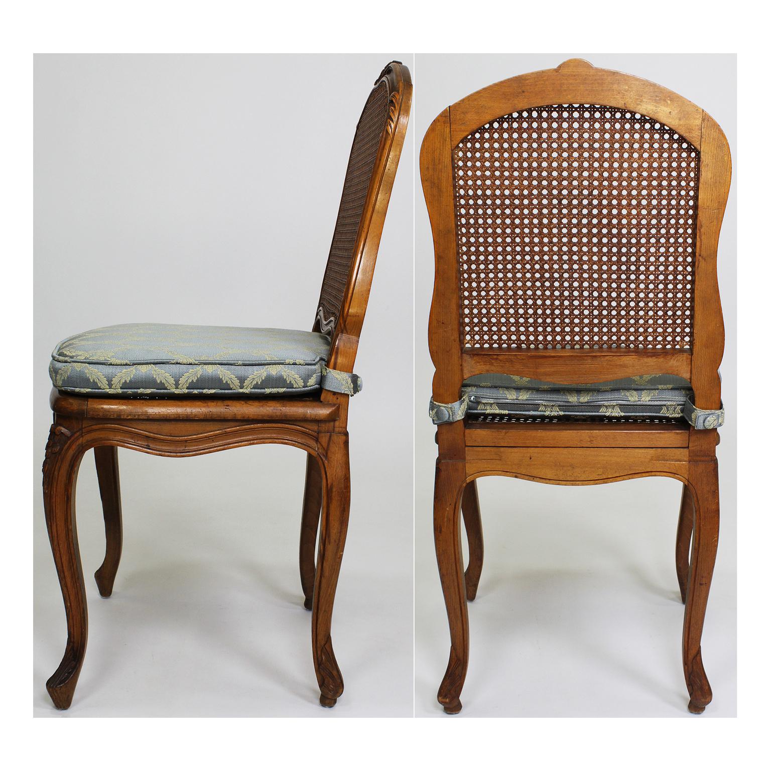 Set of Ten French 19th-20th Century Provincial Style Carved Walnut Dining Chair 11