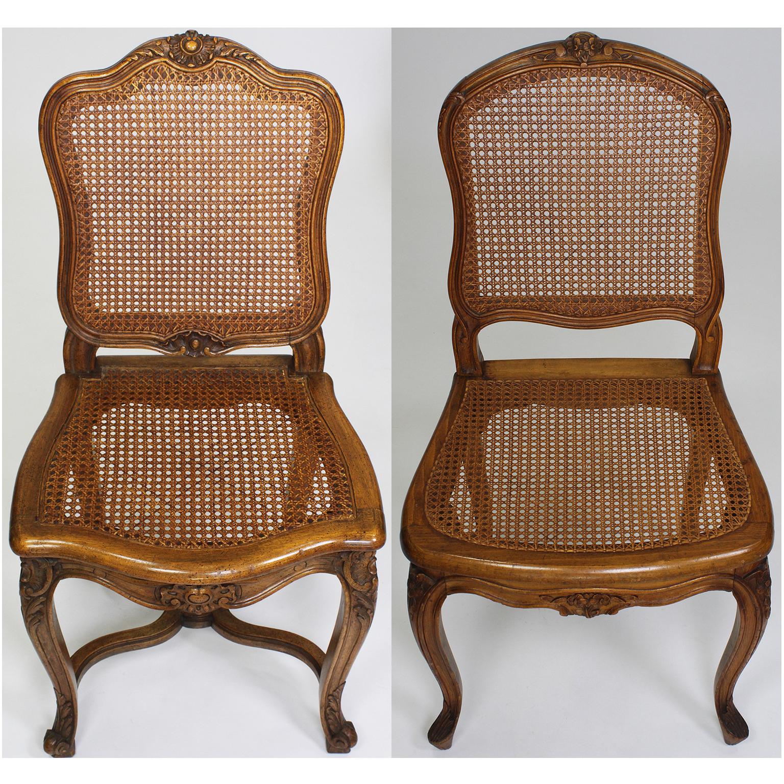 Set of Ten French 19th-20th Century Provincial Style Carved Walnut Dining Chair 13