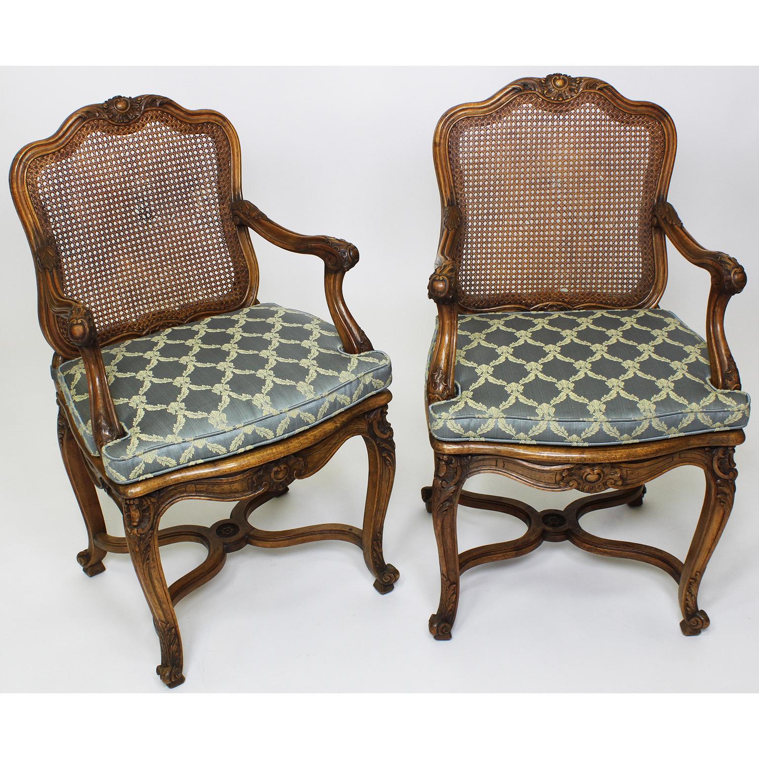 French Provincial Set of Ten French 19th-20th Century Provincial Style Carved Walnut Dining Chair