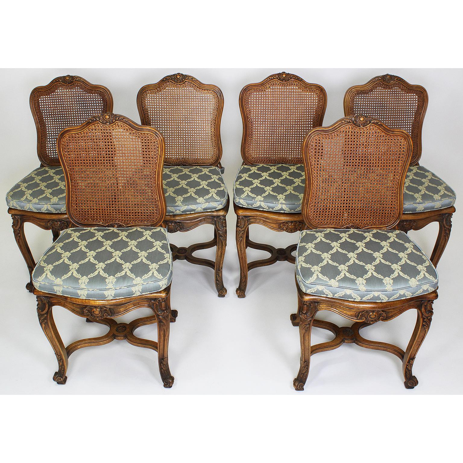 Set of Ten French 19th-20th Century Provincial Style Carved Walnut Dining Chair 3