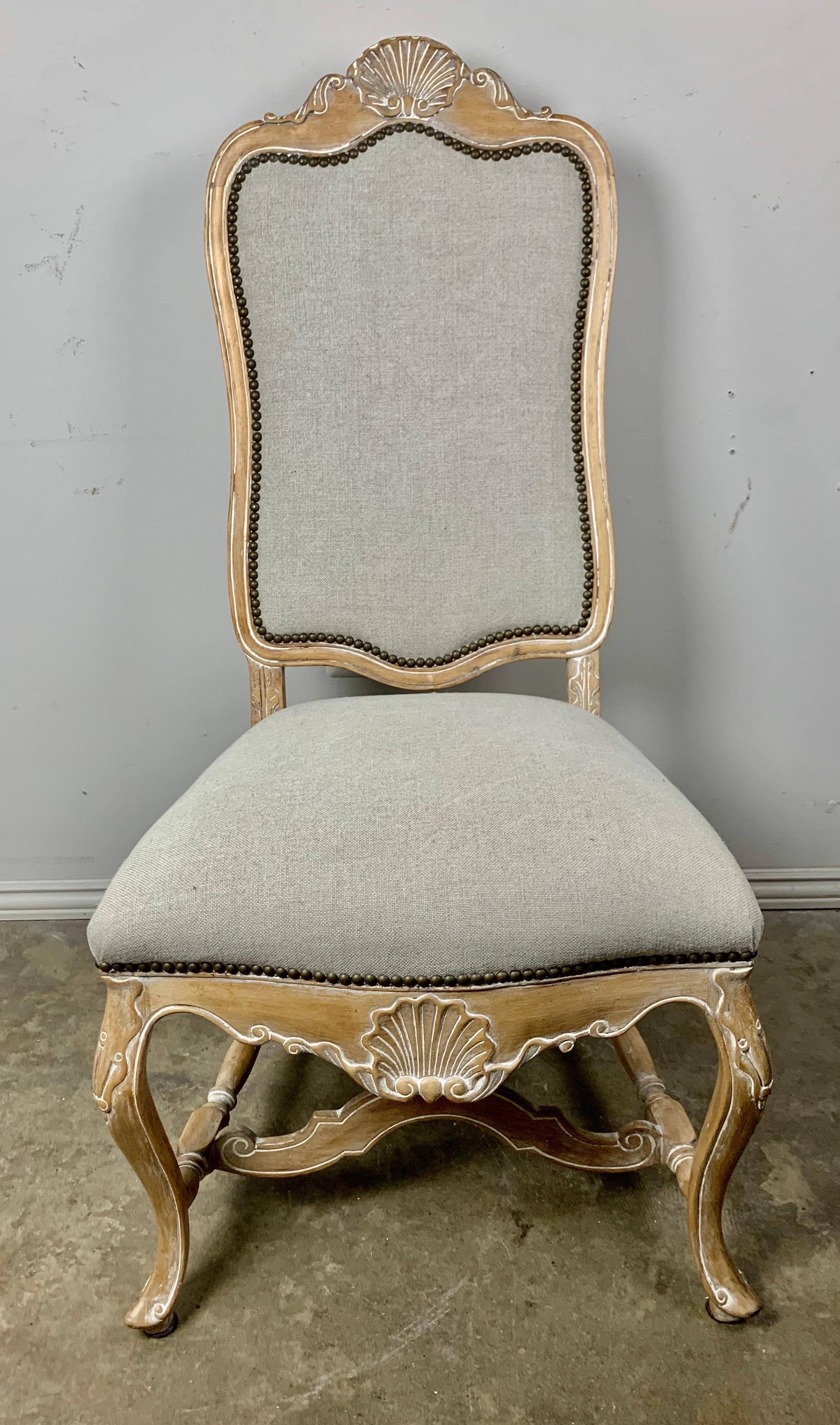 Bleached Set of Ten French Dining Chairs