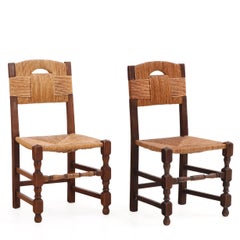 Set of Ten French Dining Chairs in the Manner of Charles Dudouyt, C 1940