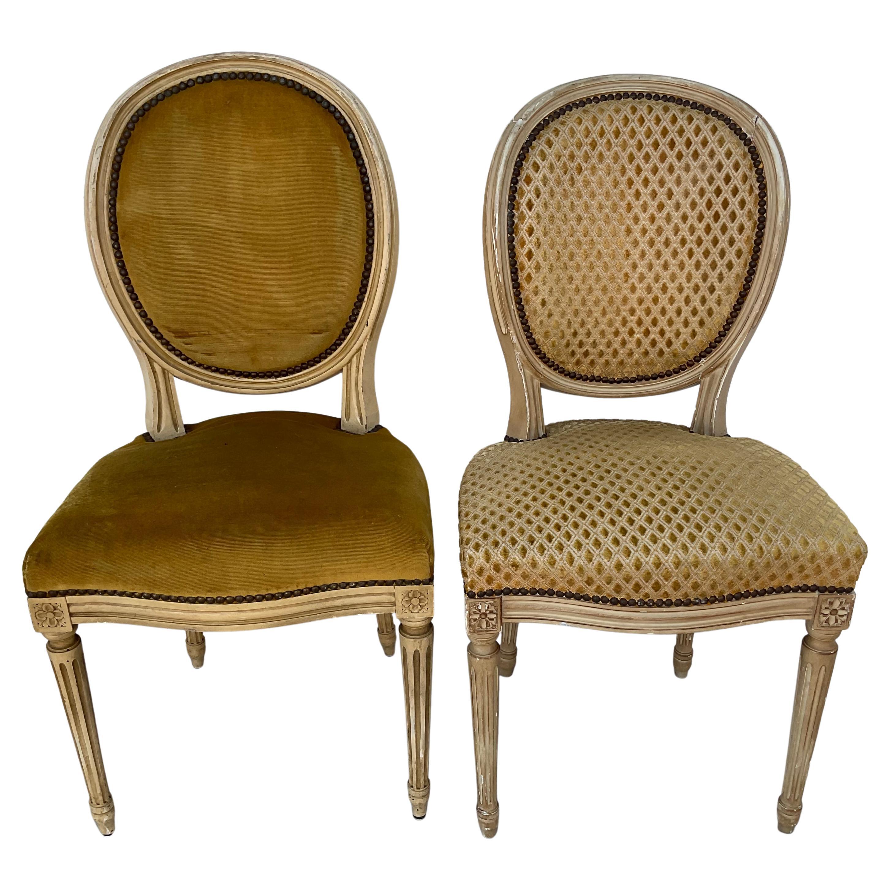 20th Century Set Of Ten French Louie XVI Style Painted Dining Chairs For Sale
