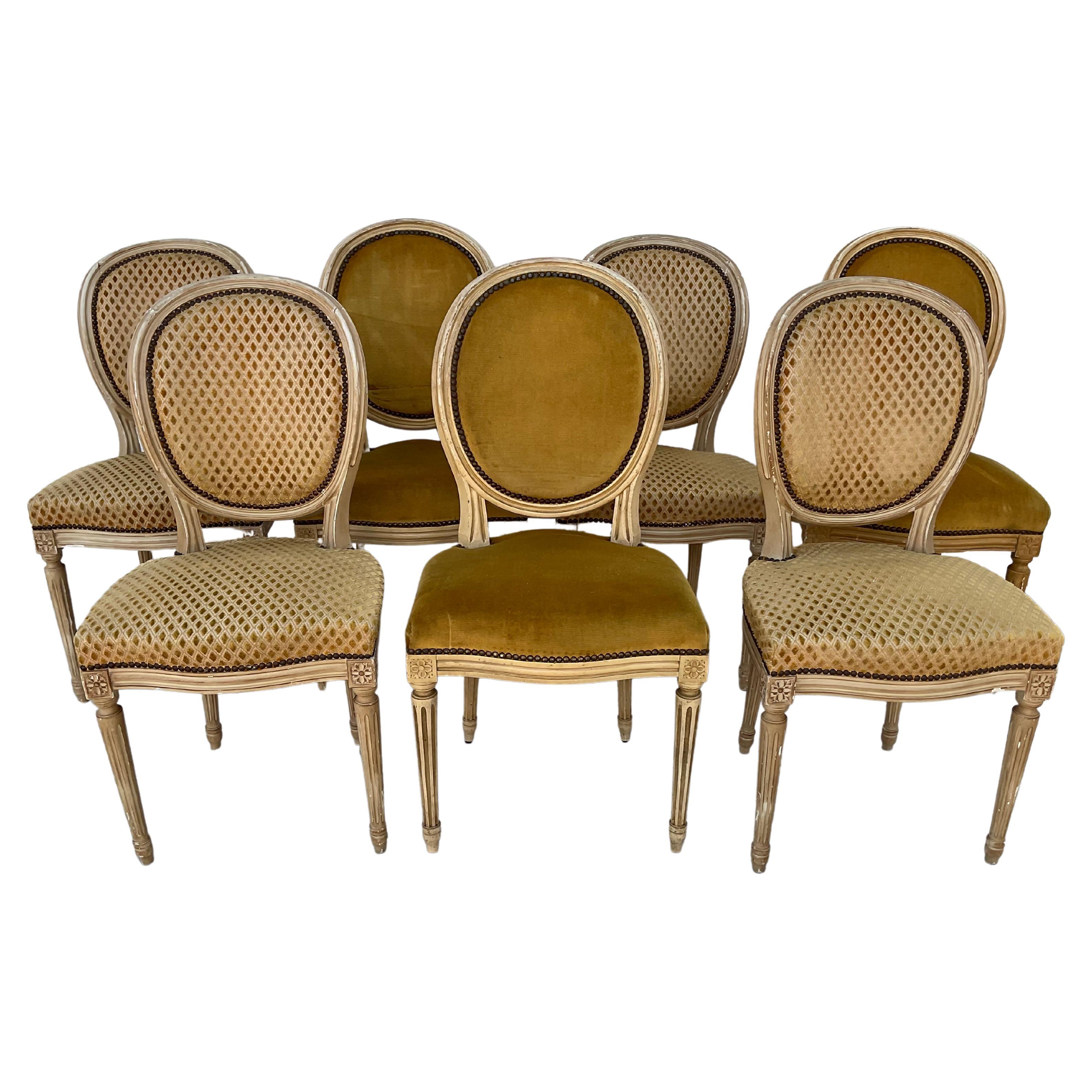 Set Of Ten French Louie XVI Style Painted Dining Chairs For Sale 2
