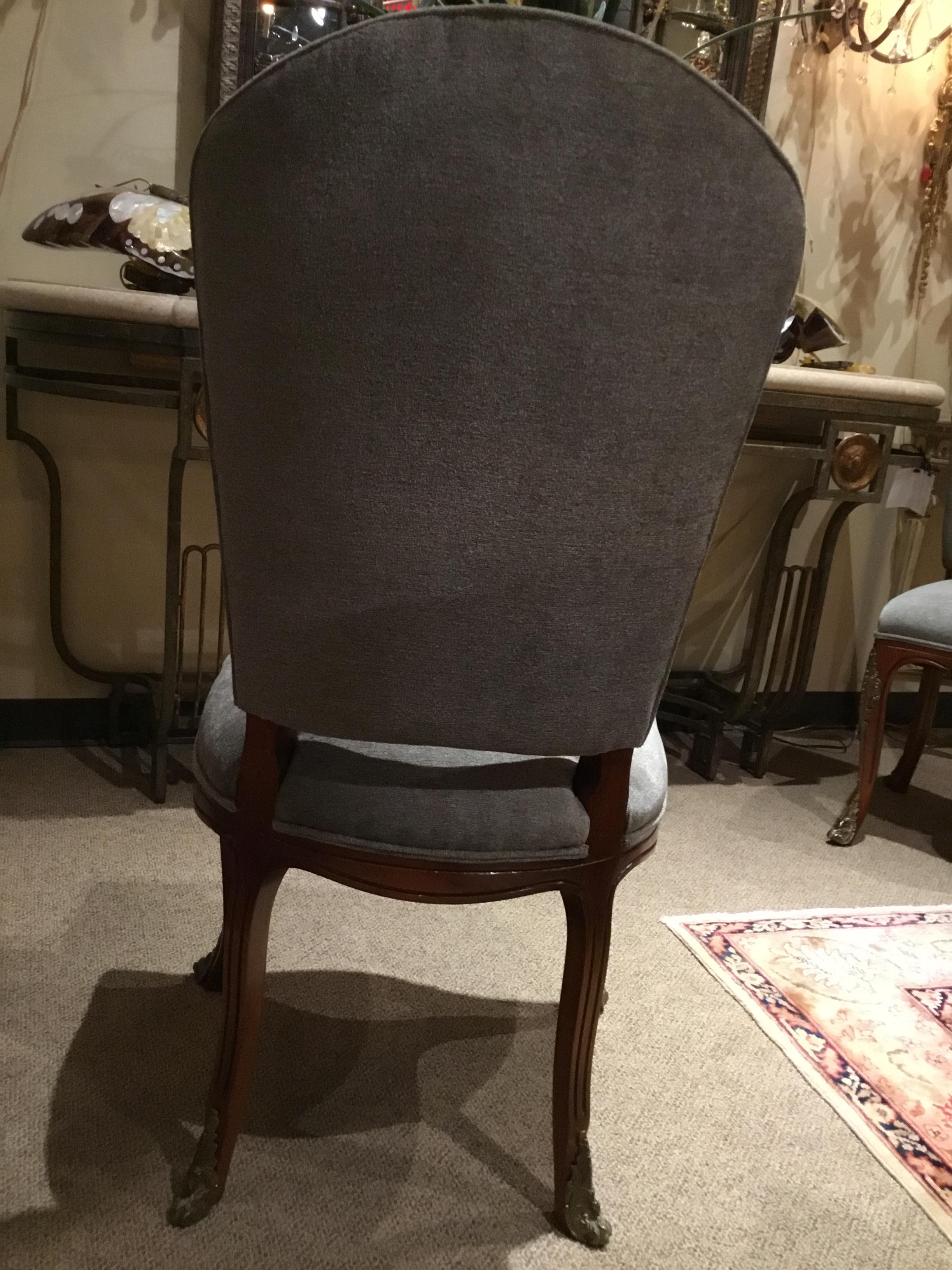 Set of Ten French Louis XV Style Dining Chairs, Walnut, New Upholstery 4