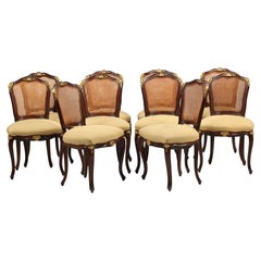 Antique Set of Ten French Louis XV Style Mahogany Dining Chairs with Bronze D'ore Mounts