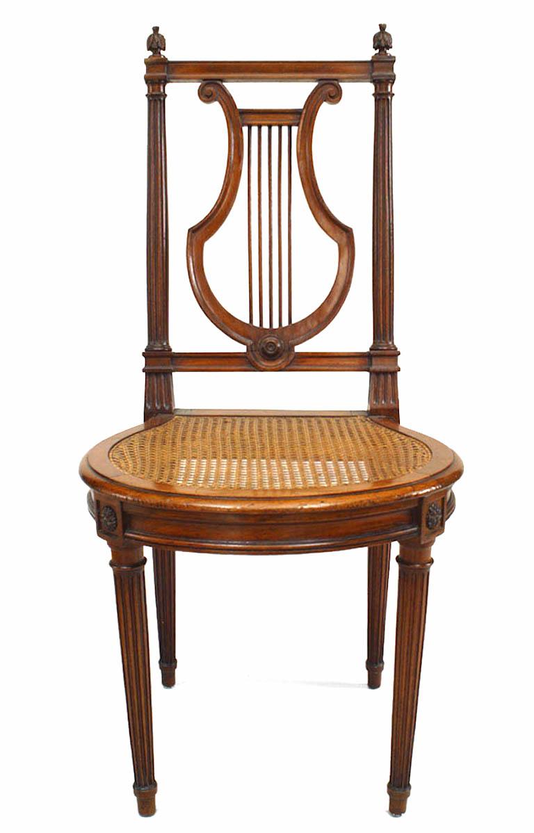 Set of 10 French Louis XVI Lyre Side Chair In Good Condition For Sale In New York, NY