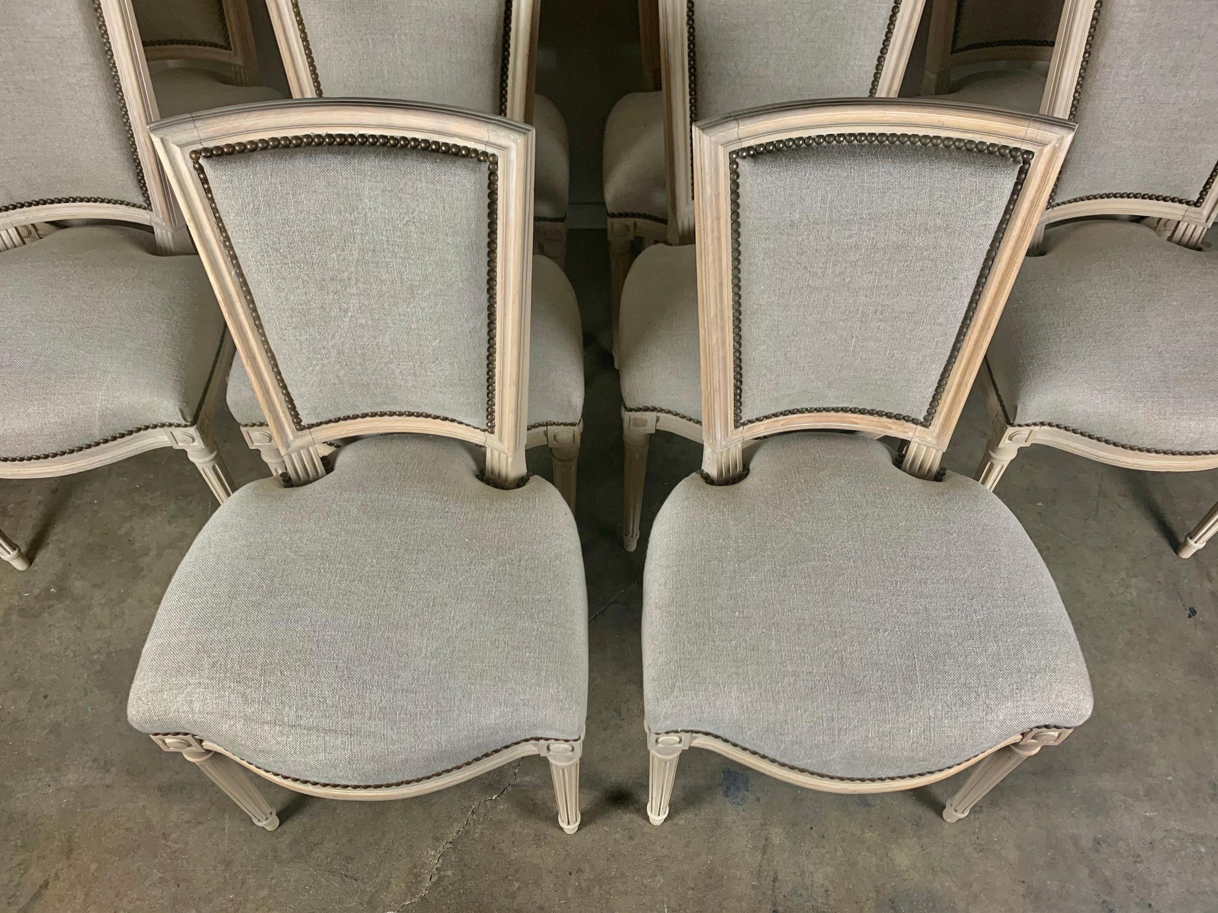 Mid-20th Century Set of Ten French Louis XVI Style Dining Chairs