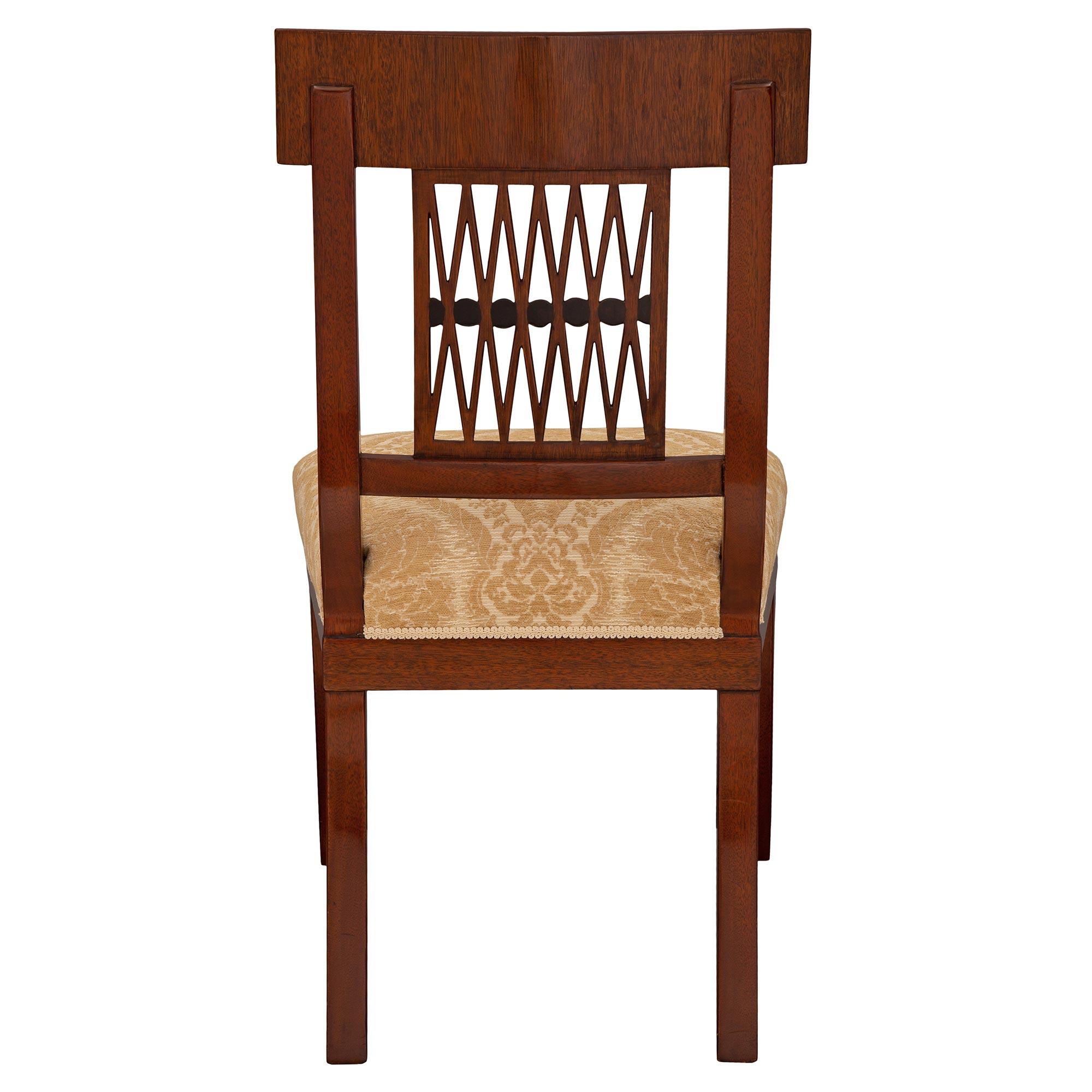 Set of Ten French Mahogany Directoire St. Dining Chairs For Sale 1