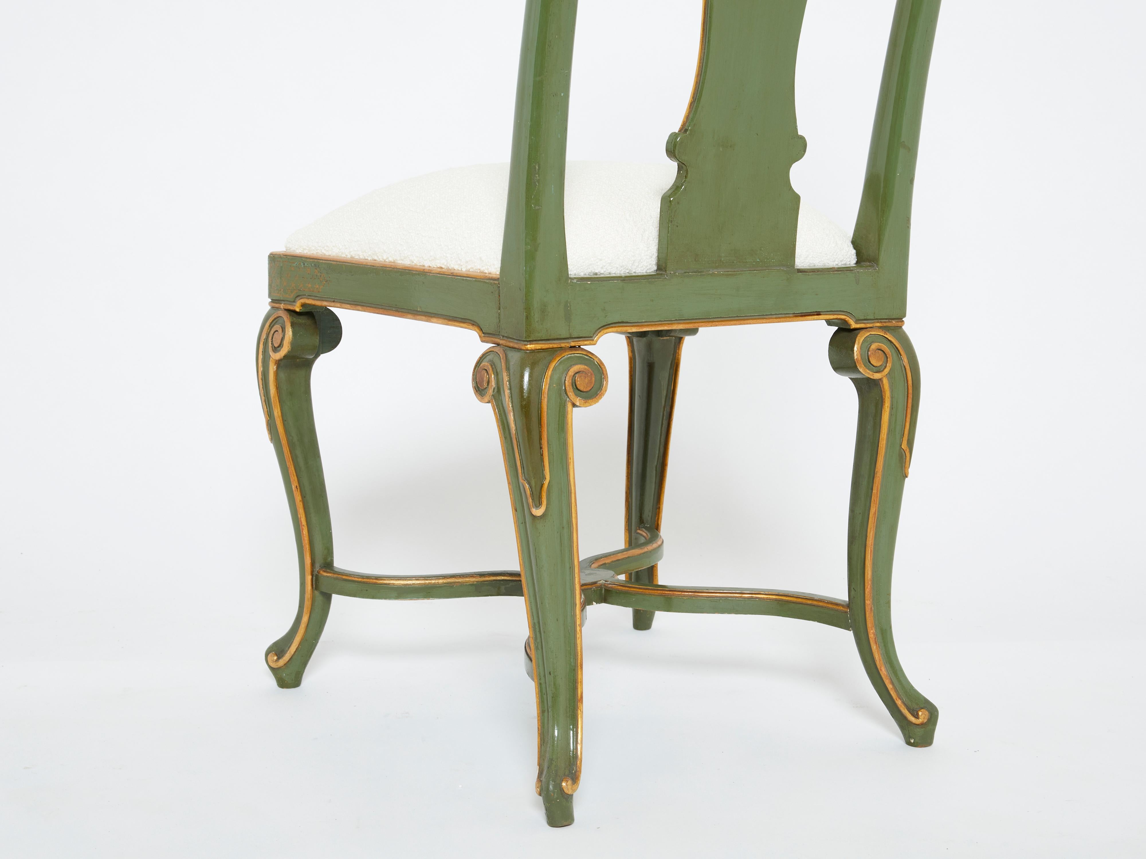 Set of Ten French Maison Jansen Queen Anne Style Chairs, 1940s In Good Condition In Paris, IDF