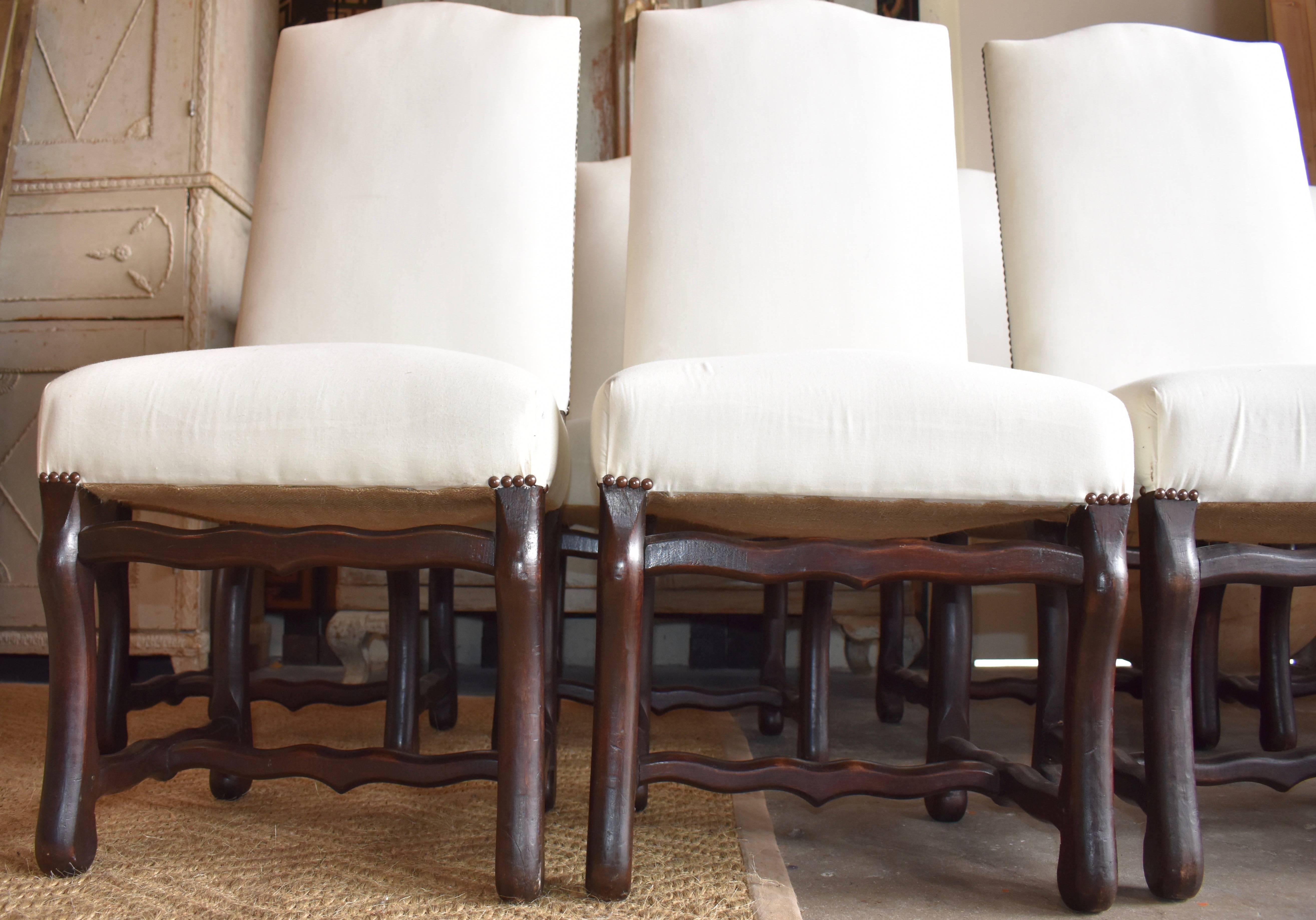 Set of Ten French Os de Mouton Dining Chairs For Sale 2