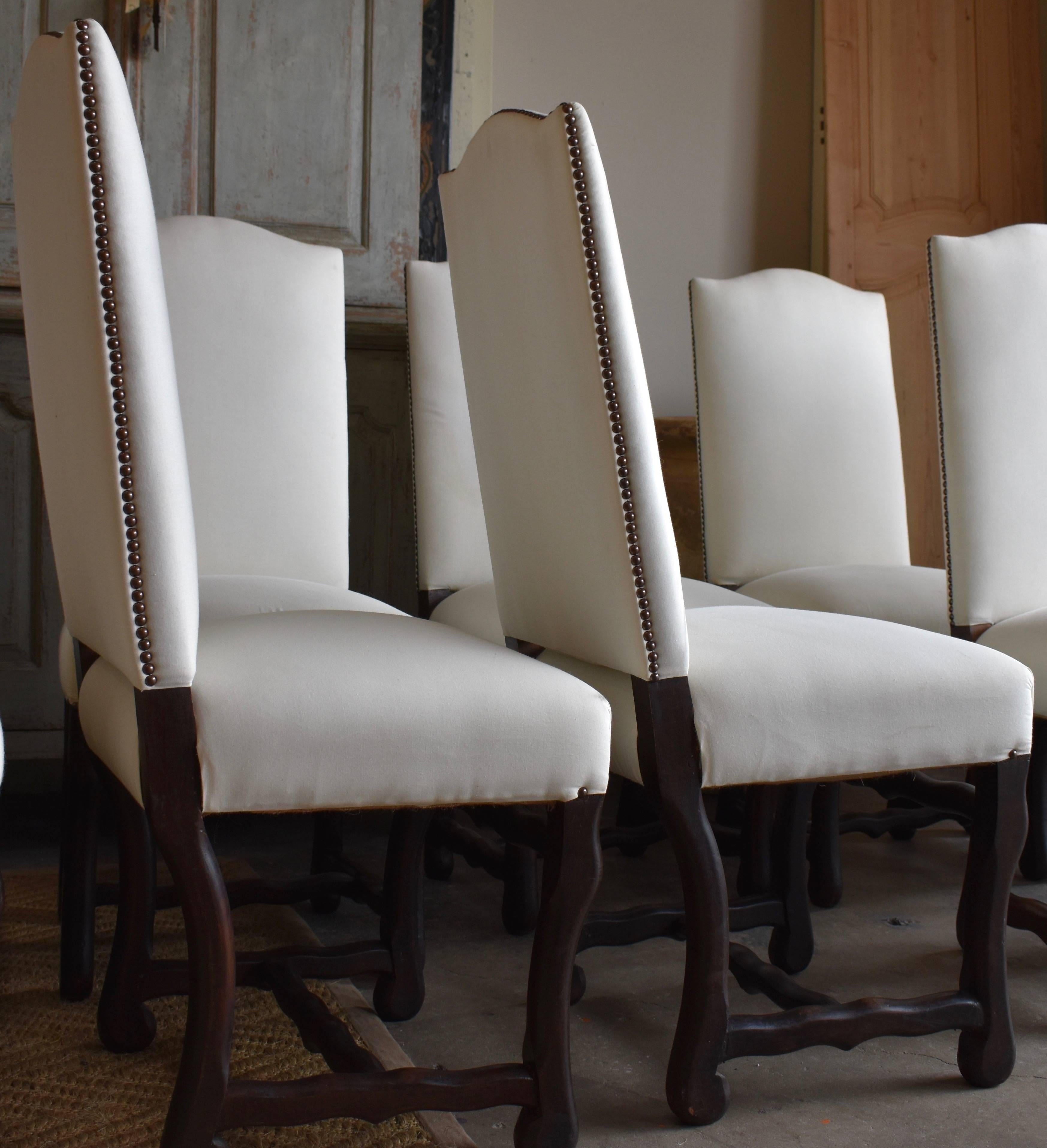 Set of Ten French Os de Mouton Dining Chairs For Sale 4
