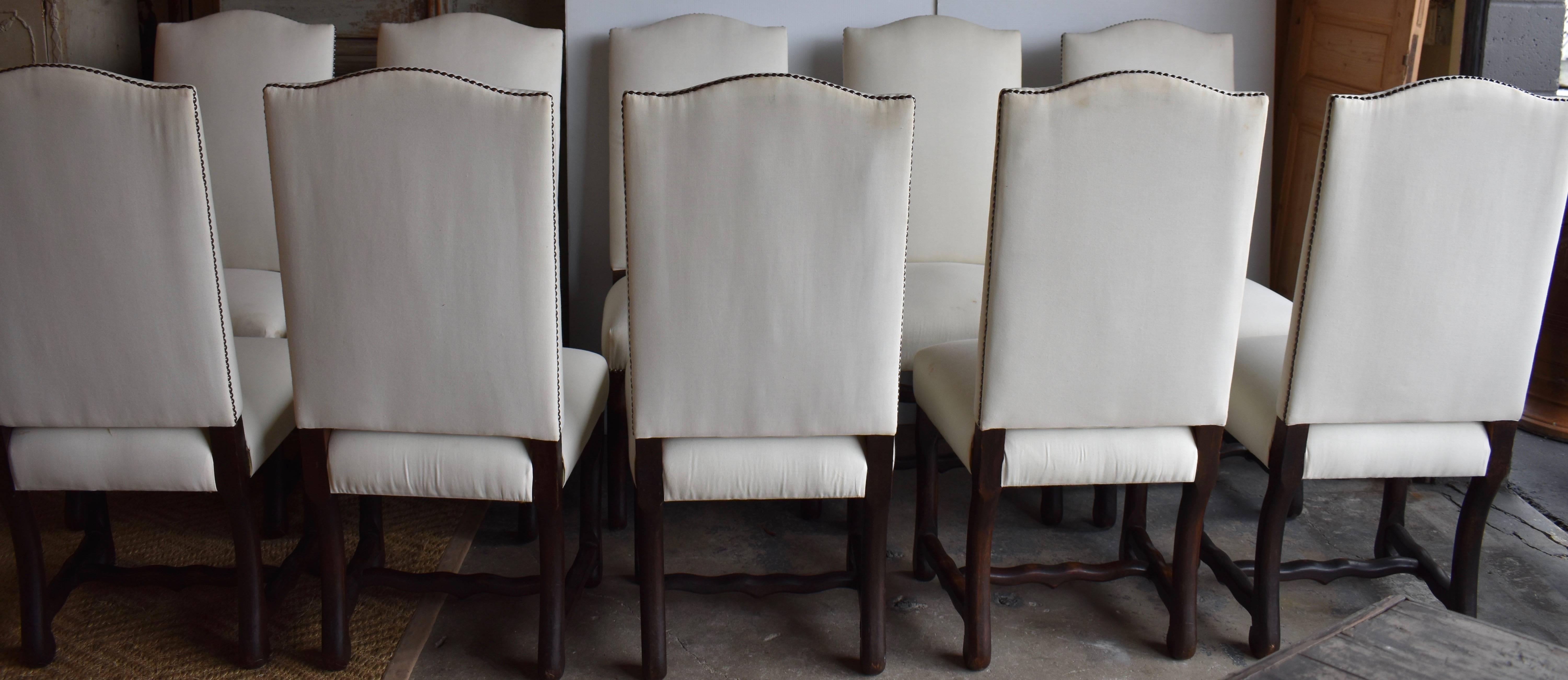 Set of Ten French Os de Mouton Dining Chairs For Sale 5