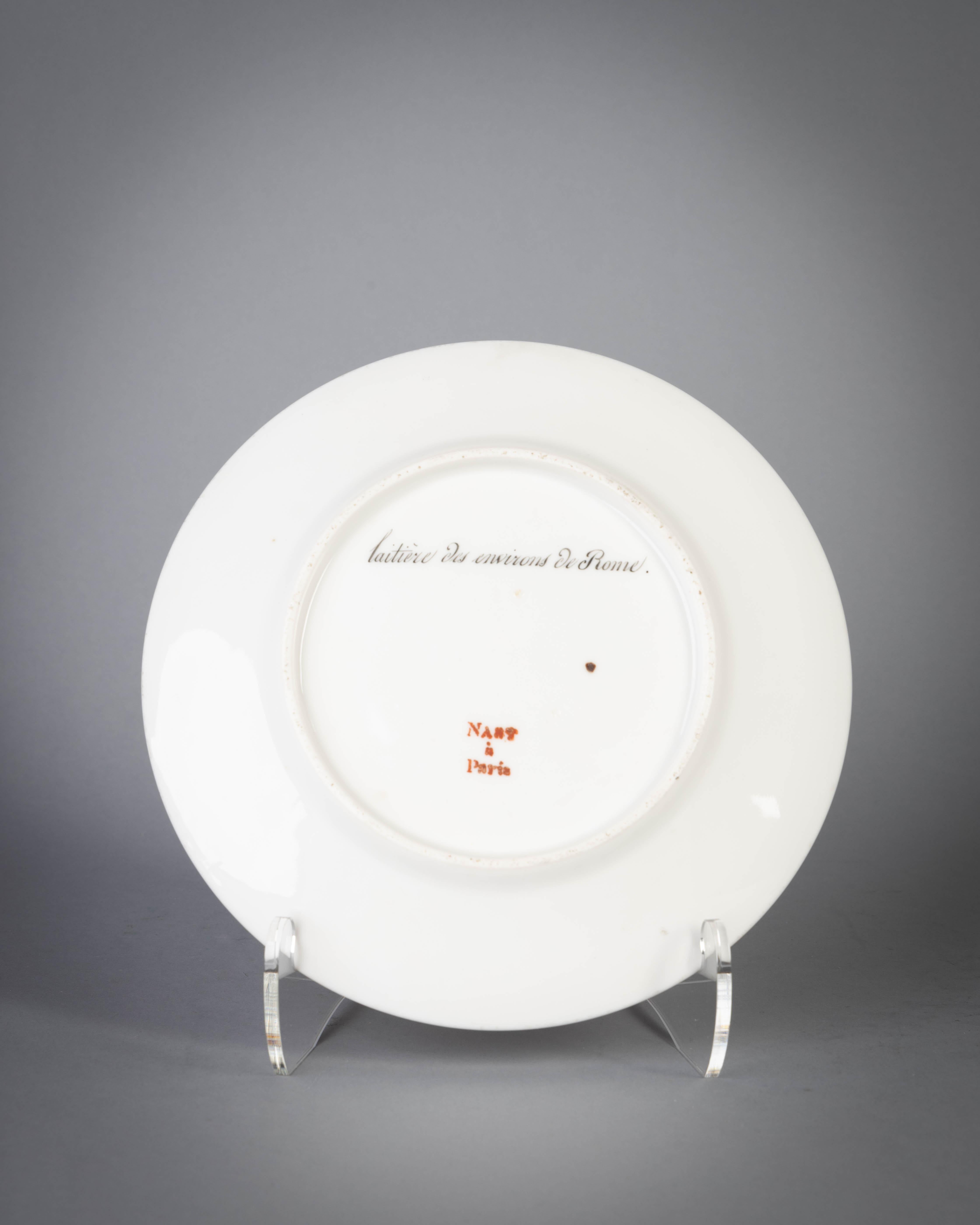 Français Ensemble de dix assiettes en porcelaine française, Nast, vers 1810 en vente