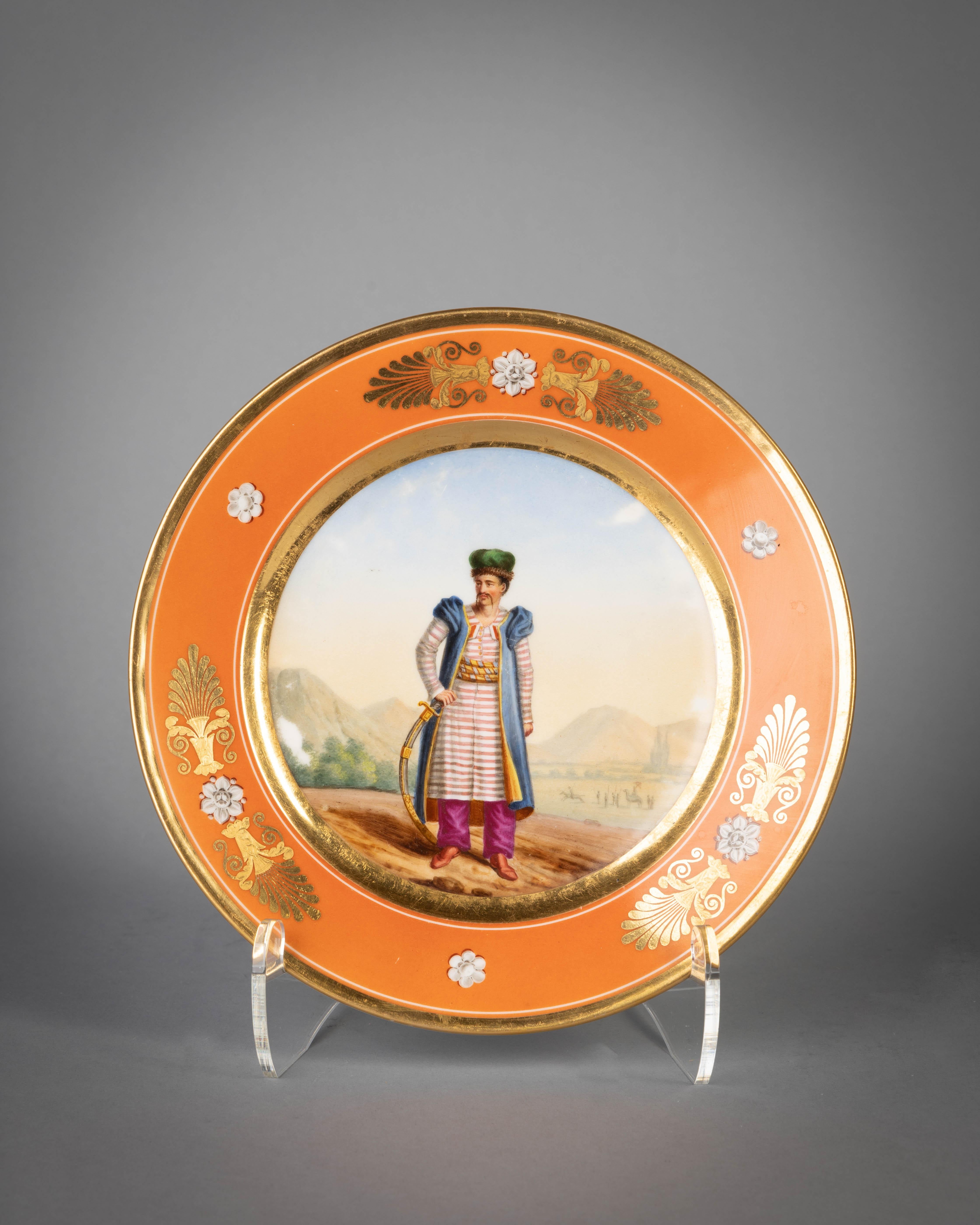 Ensemble de dix assiettes en porcelaine française, Nast, vers 1810 Bon état - En vente à New York, NY