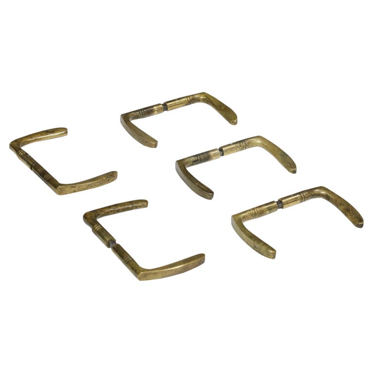 Set of Ten French Solid Bronze Door Handles For Sale at 1stDibs