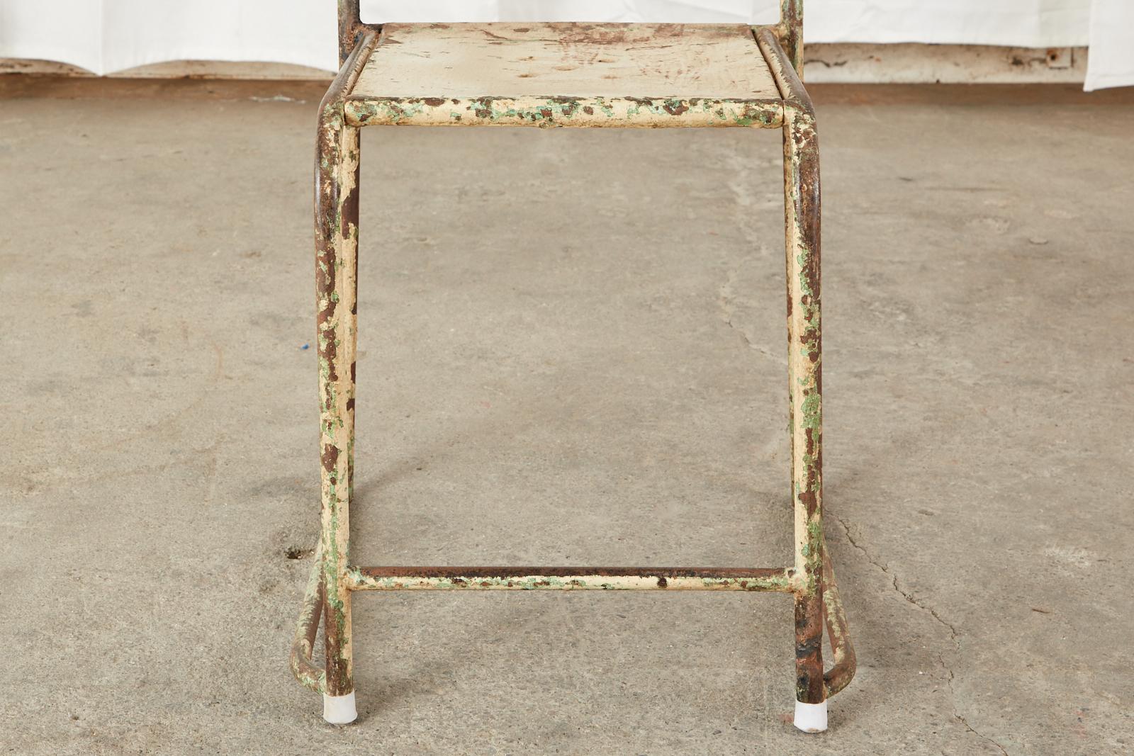 Set of Ten French Stackable Metal Bistro Cafe Chairs 8