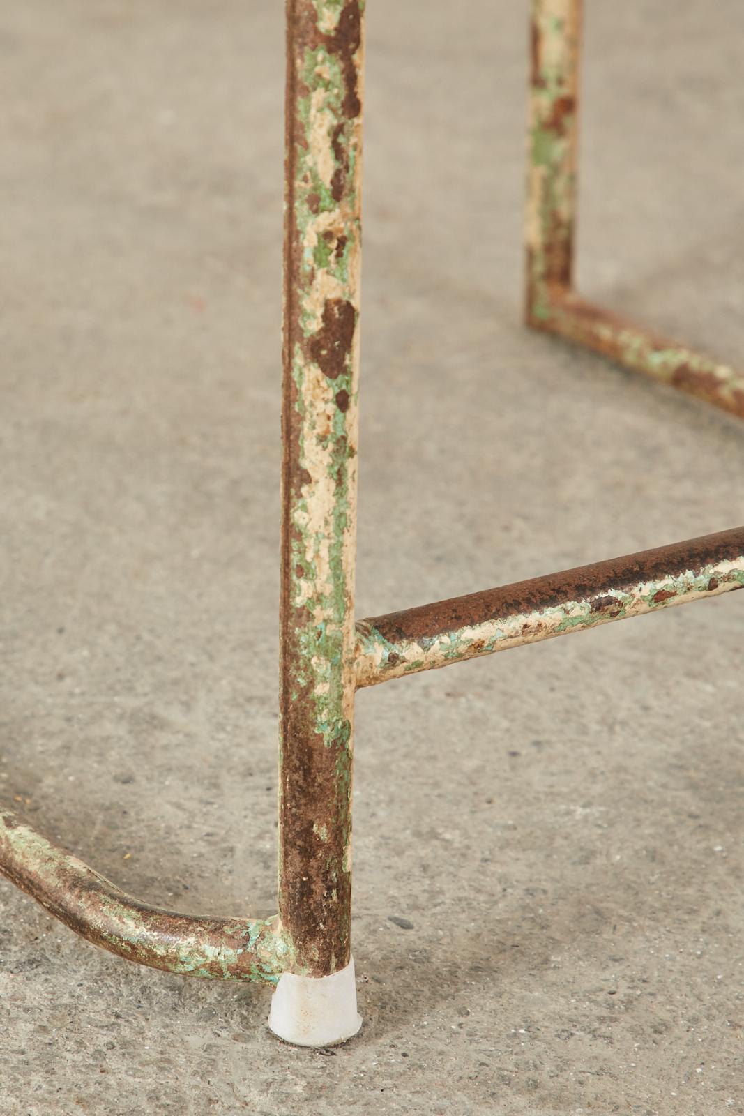 Set of Ten French Stackable Metal Bistro Cafe Chairs 11
