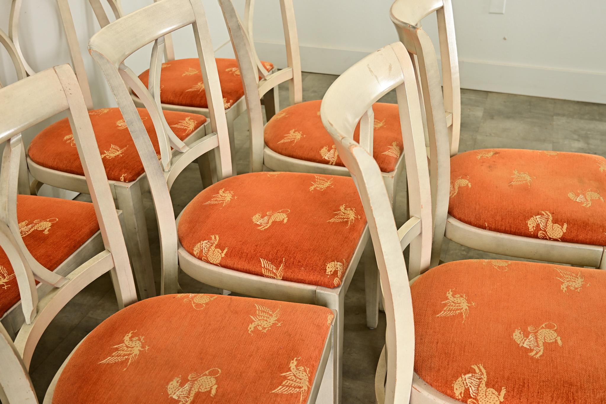 Set of Ten French Vintage Bistro Chairs For Sale 4