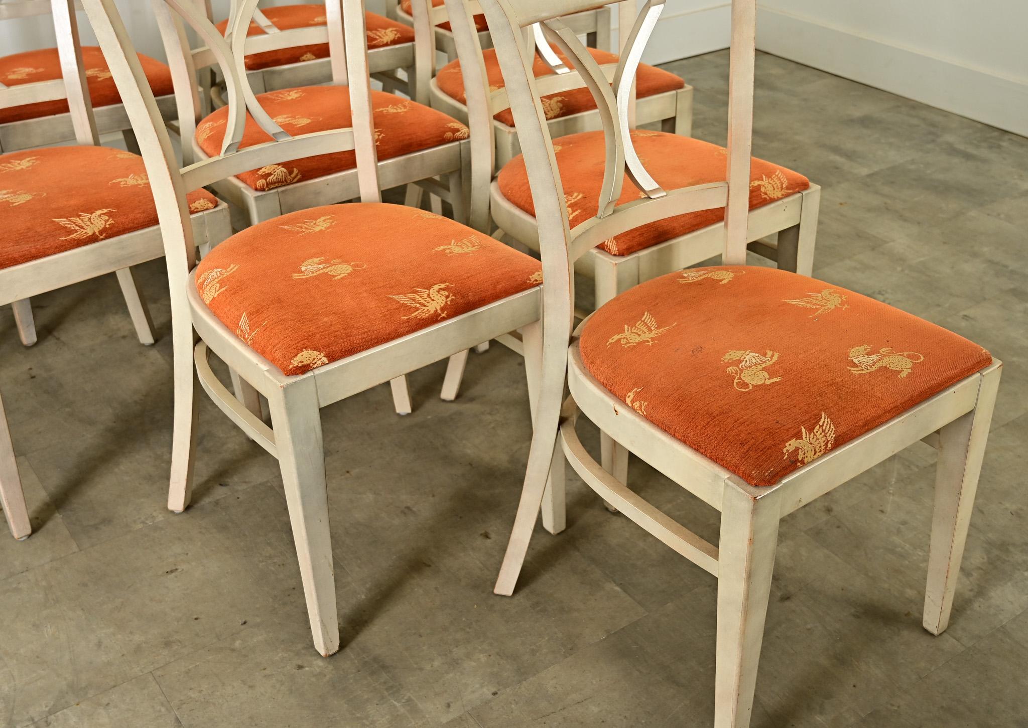 Set of Ten French Vintage Bistro Chairs In Good Condition For Sale In Baton Rouge, LA