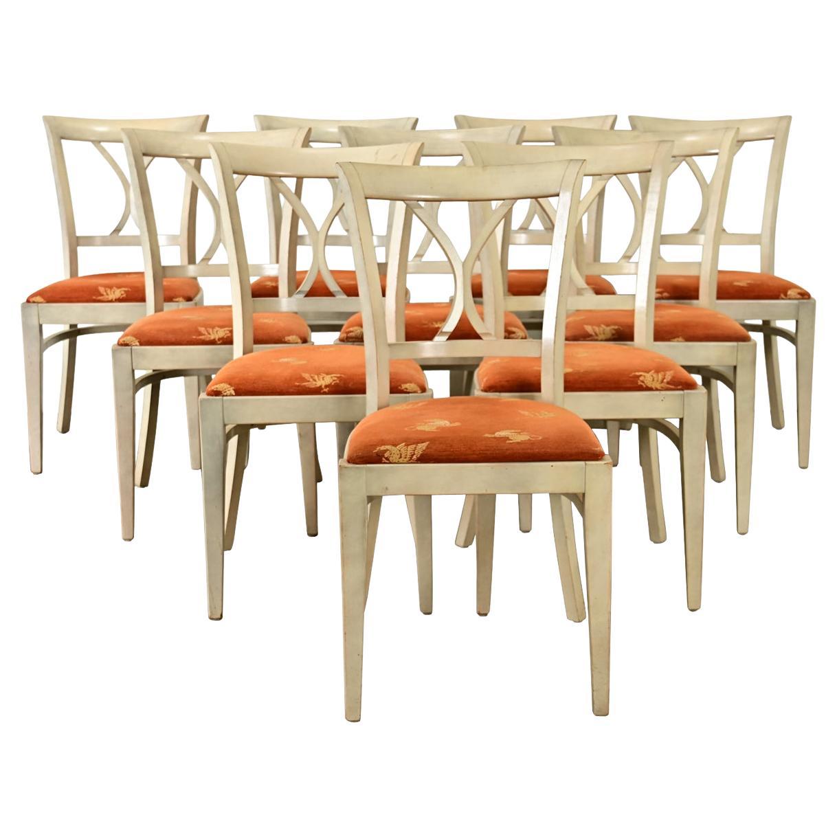Set of Ten French Vintage Bistro Chairs For Sale