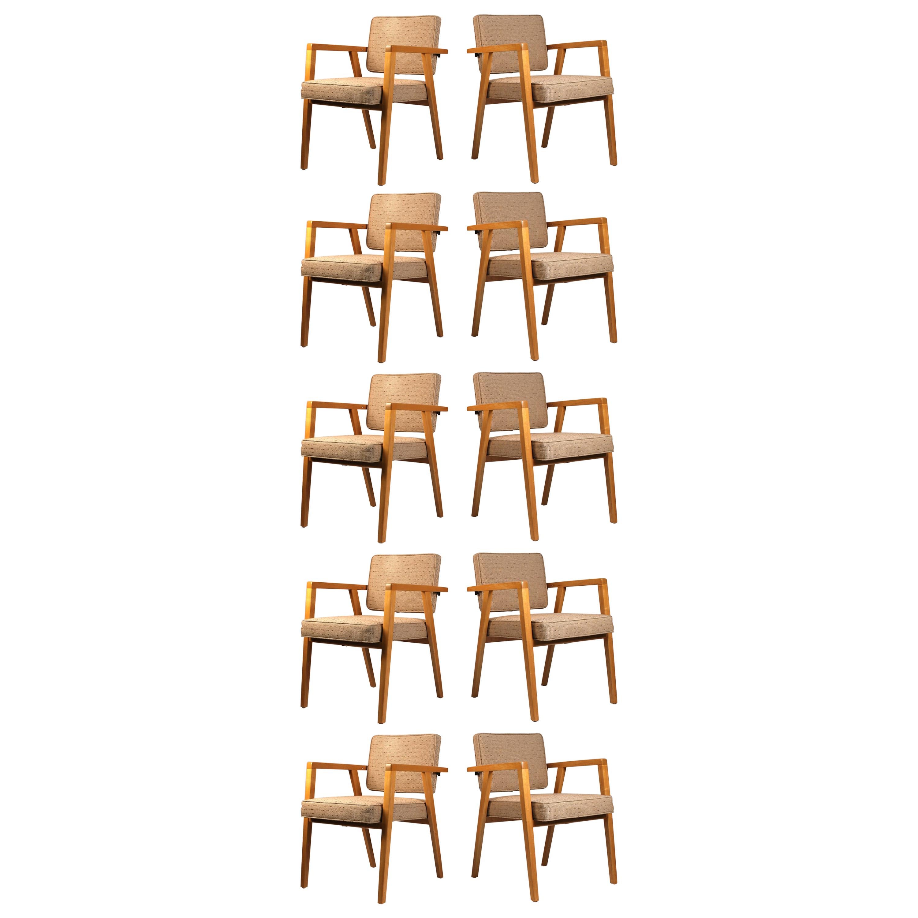 Set of Ten Fully Restored Vintage Franco Albini Dining Chairs produced by Knoll