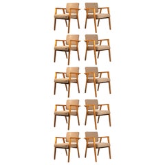 Set of Ten Fully Restored Vintage Franco Albini Dining Chairs produced by Knoll