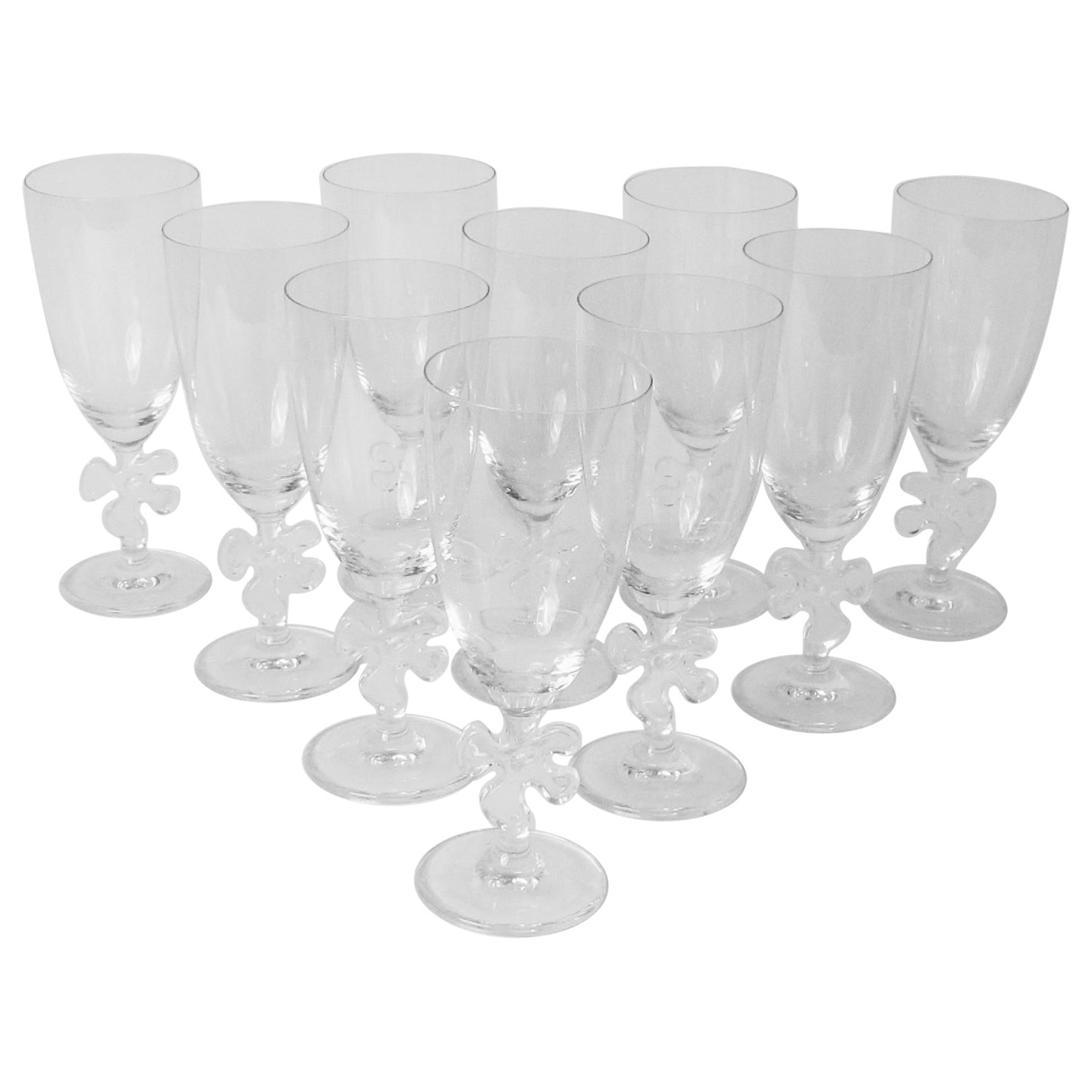 Lot de dix verres à eau Marc Aurel, amusants et fantaisistes, avec Stem en forme de scie sauteuse