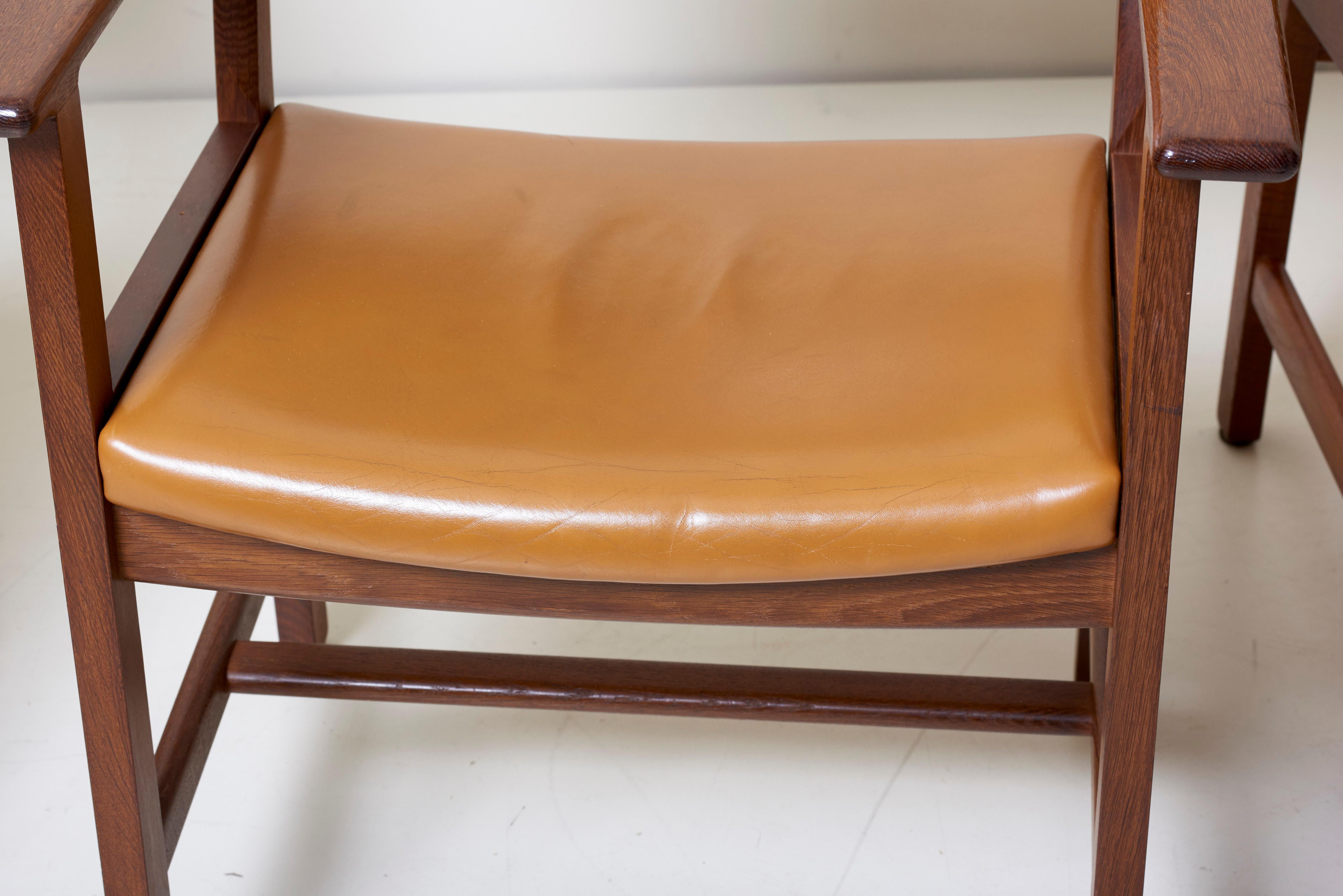 Set of Ten GE 1960s Armchairs in Leather by Hans Wegner for by GETAMA, Denmark 3