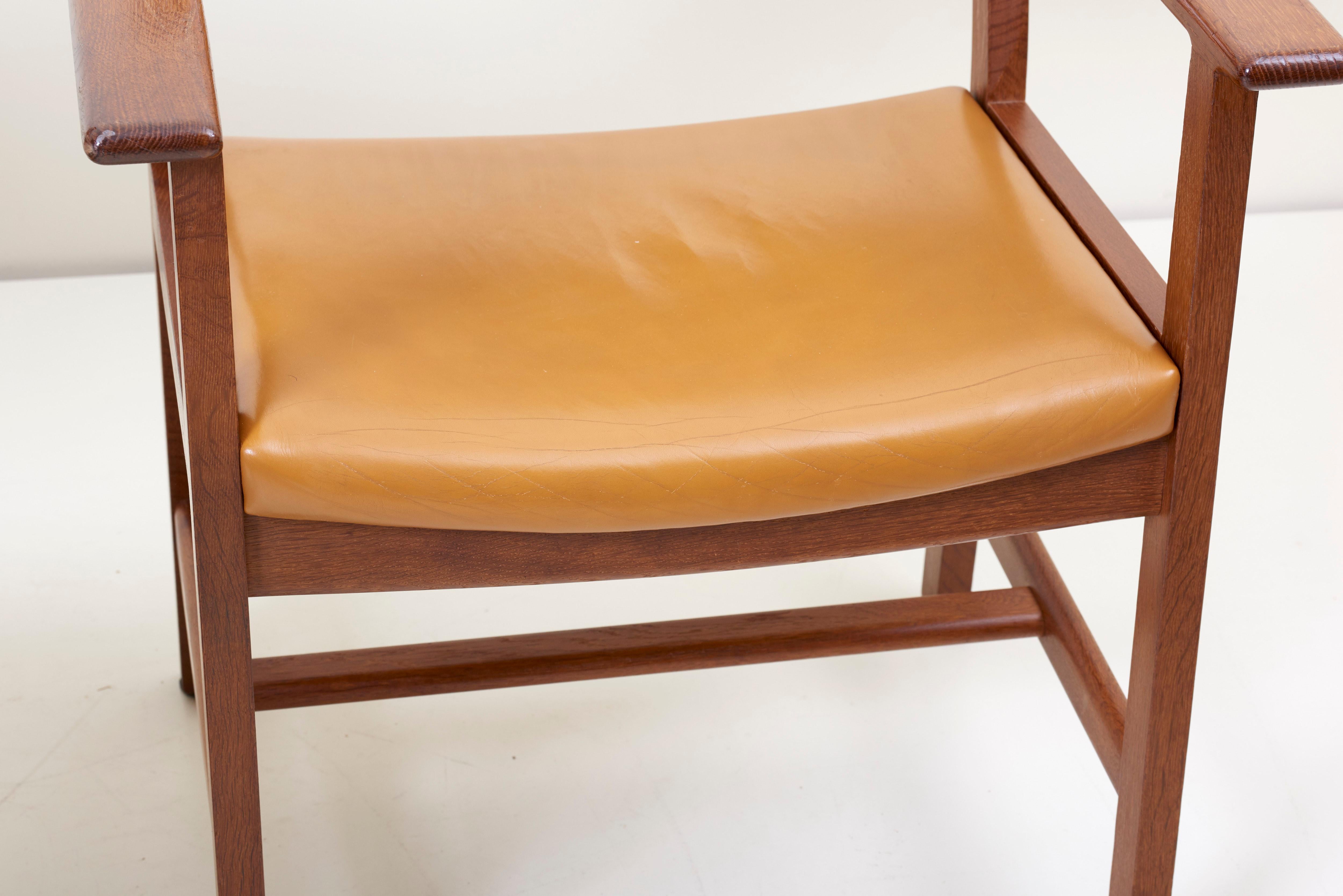 Set of Ten GE 1960s Armchairs in Leather by Hans Wegner for by GETAMA, Denmark 4