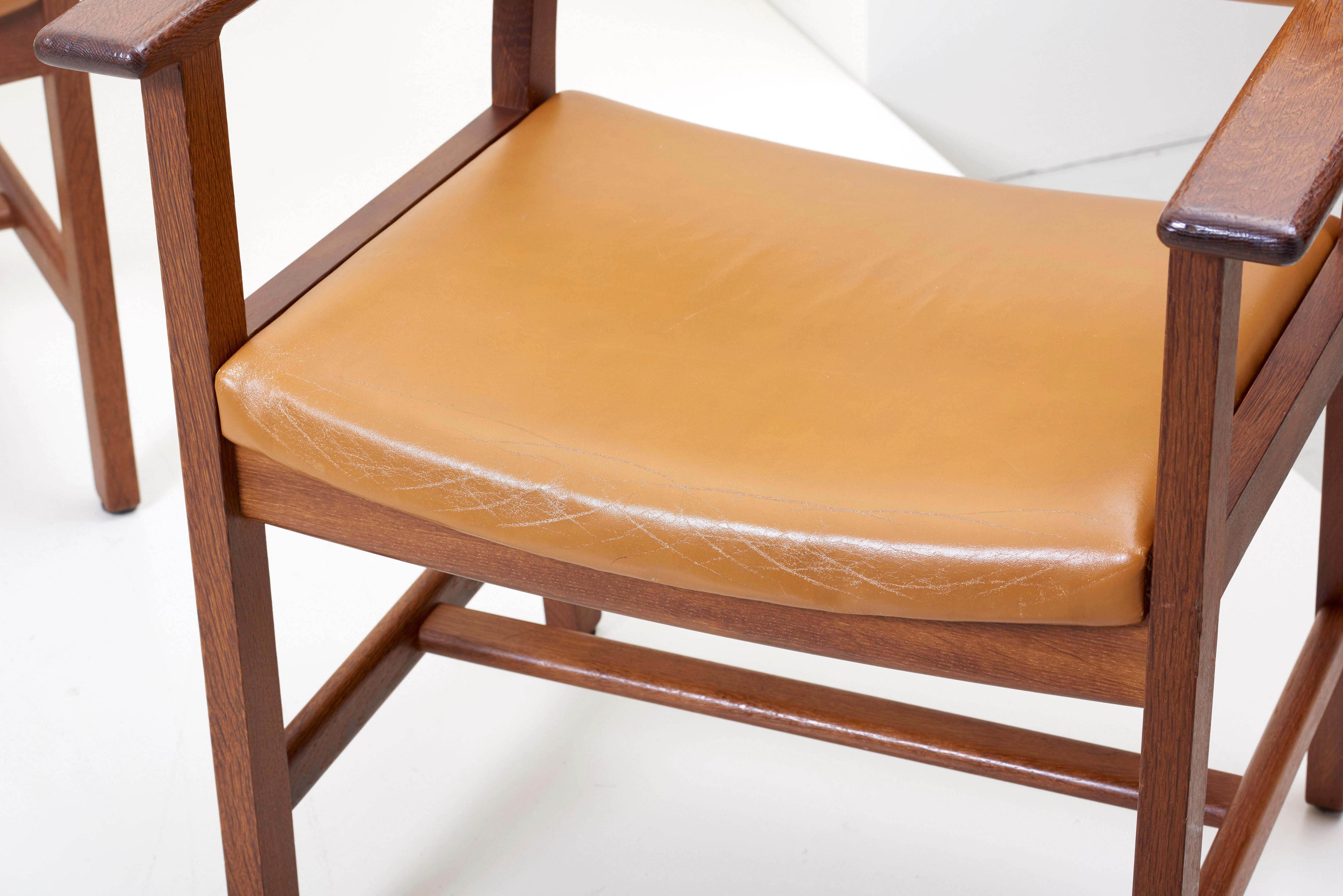 Set of Ten GE 1960s Armchairs in Leather by Hans Wegner for by GETAMA, Denmark 5