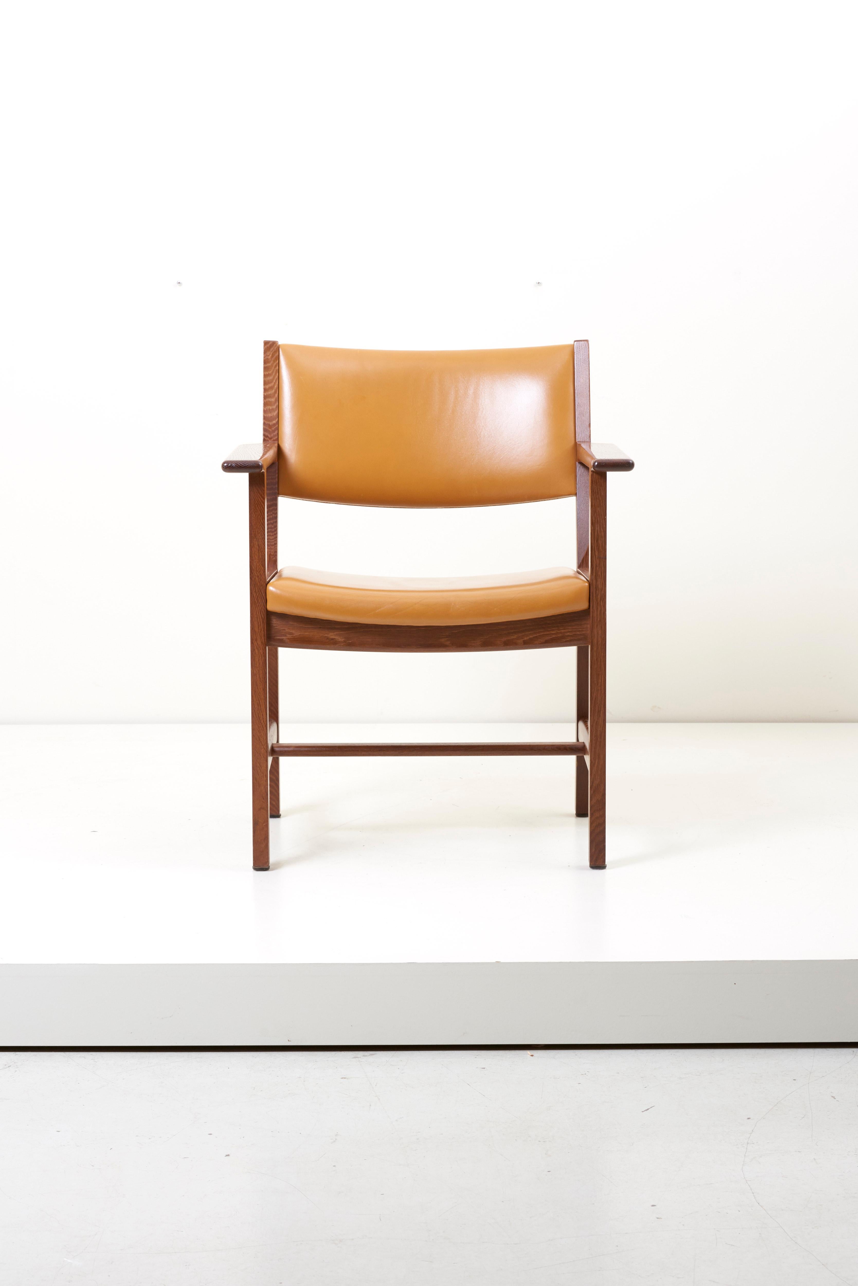 Set of Ten GE 1960s Armchairs in Leather by Hans Wegner for by GETAMA, Denmark 6