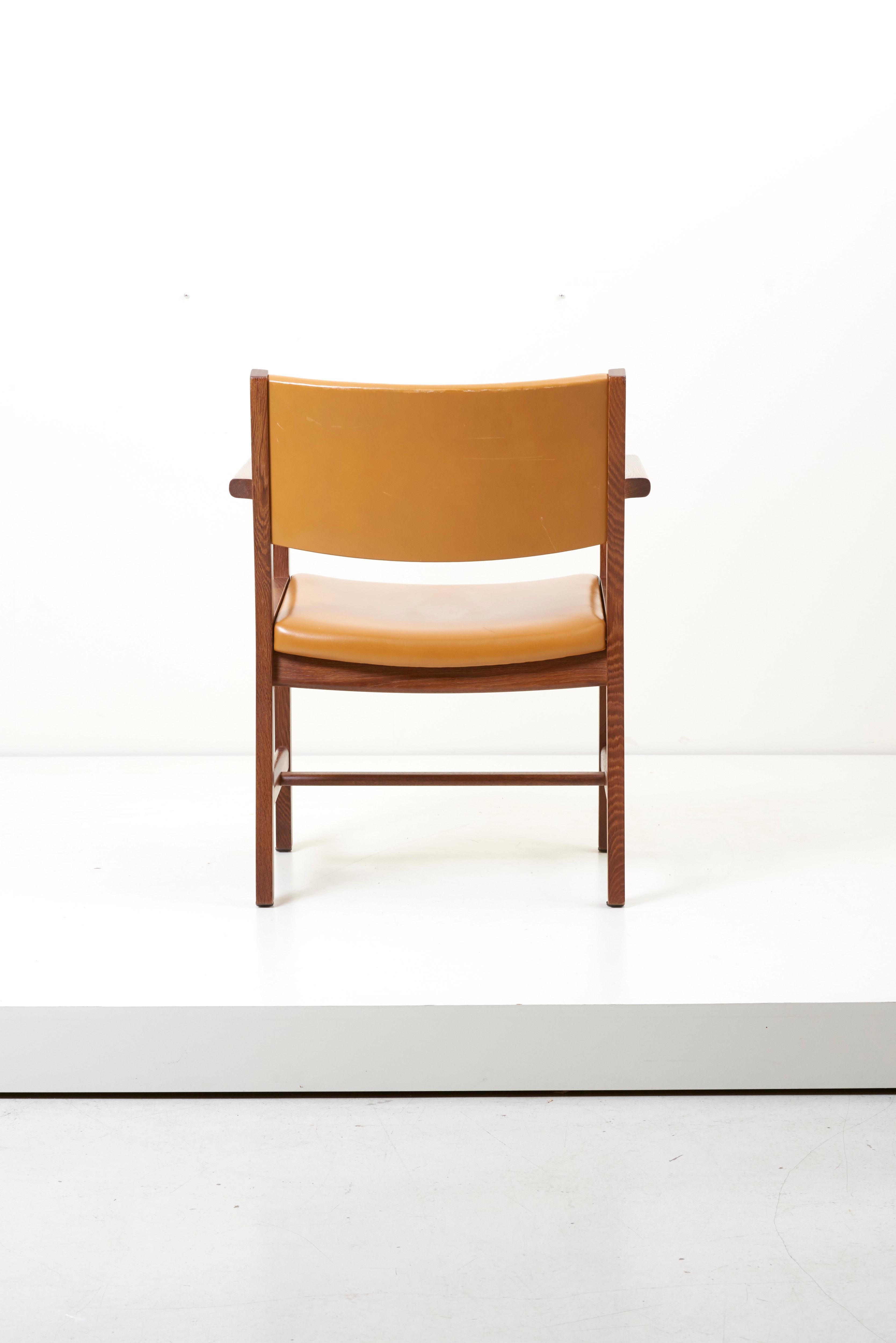 Set of Ten GE 1960s Armchairs in Leather by Hans Wegner for by GETAMA, Denmark 11