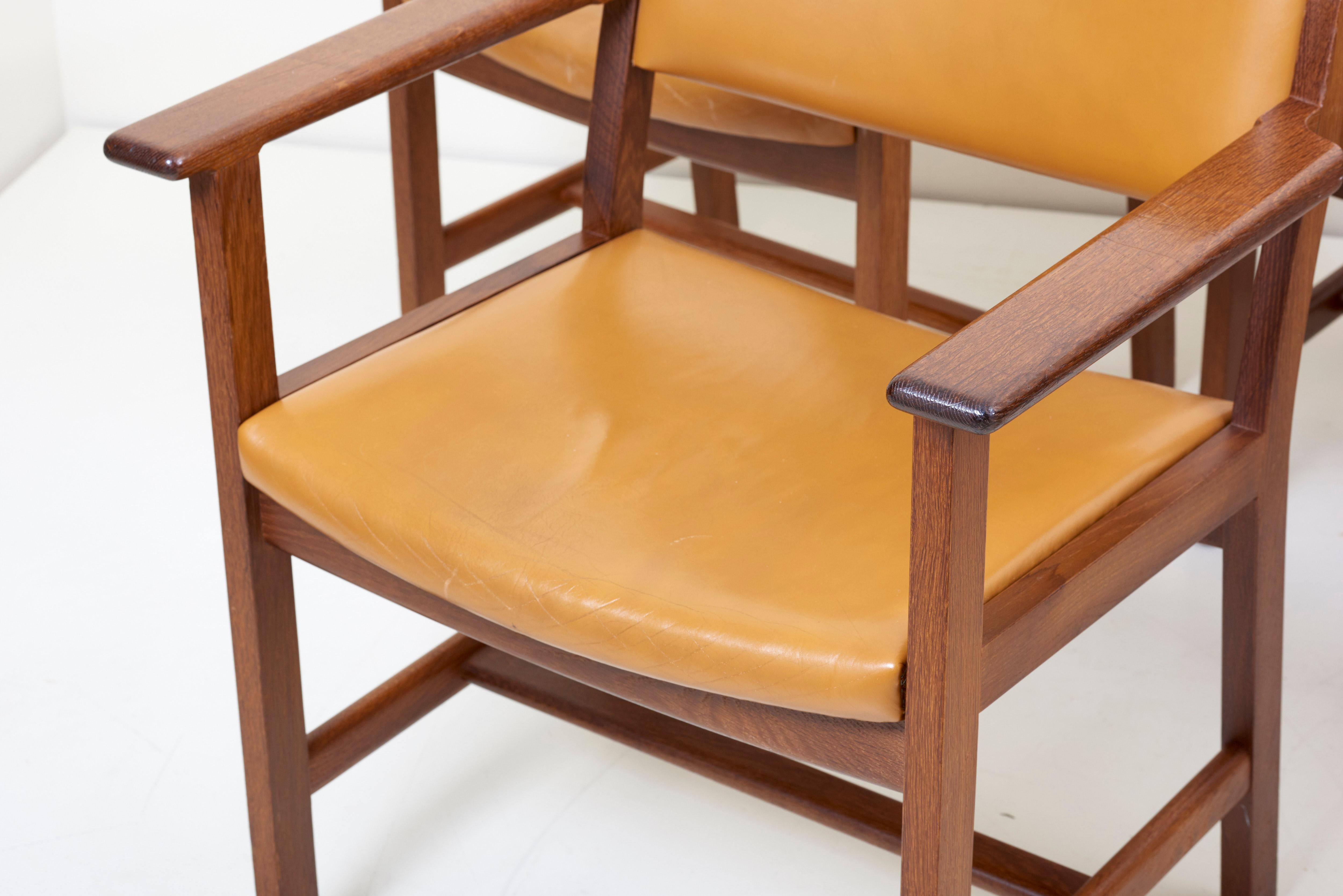 Set of Ten GE 1960s Armchairs in Leather by Hans Wegner for by GETAMA, Denmark 1