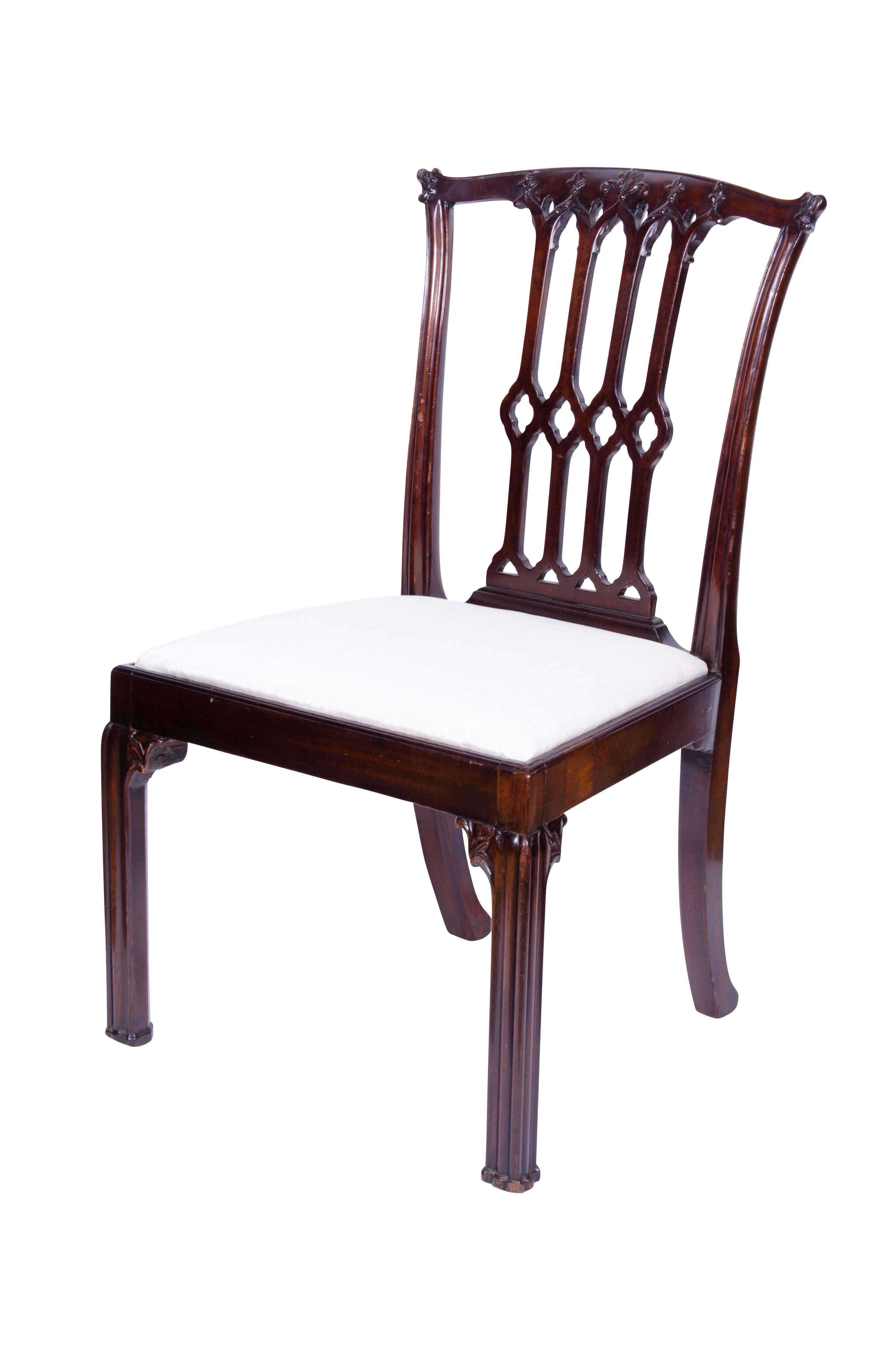 Set of Ten George III Mahogany Dining Chairs 6