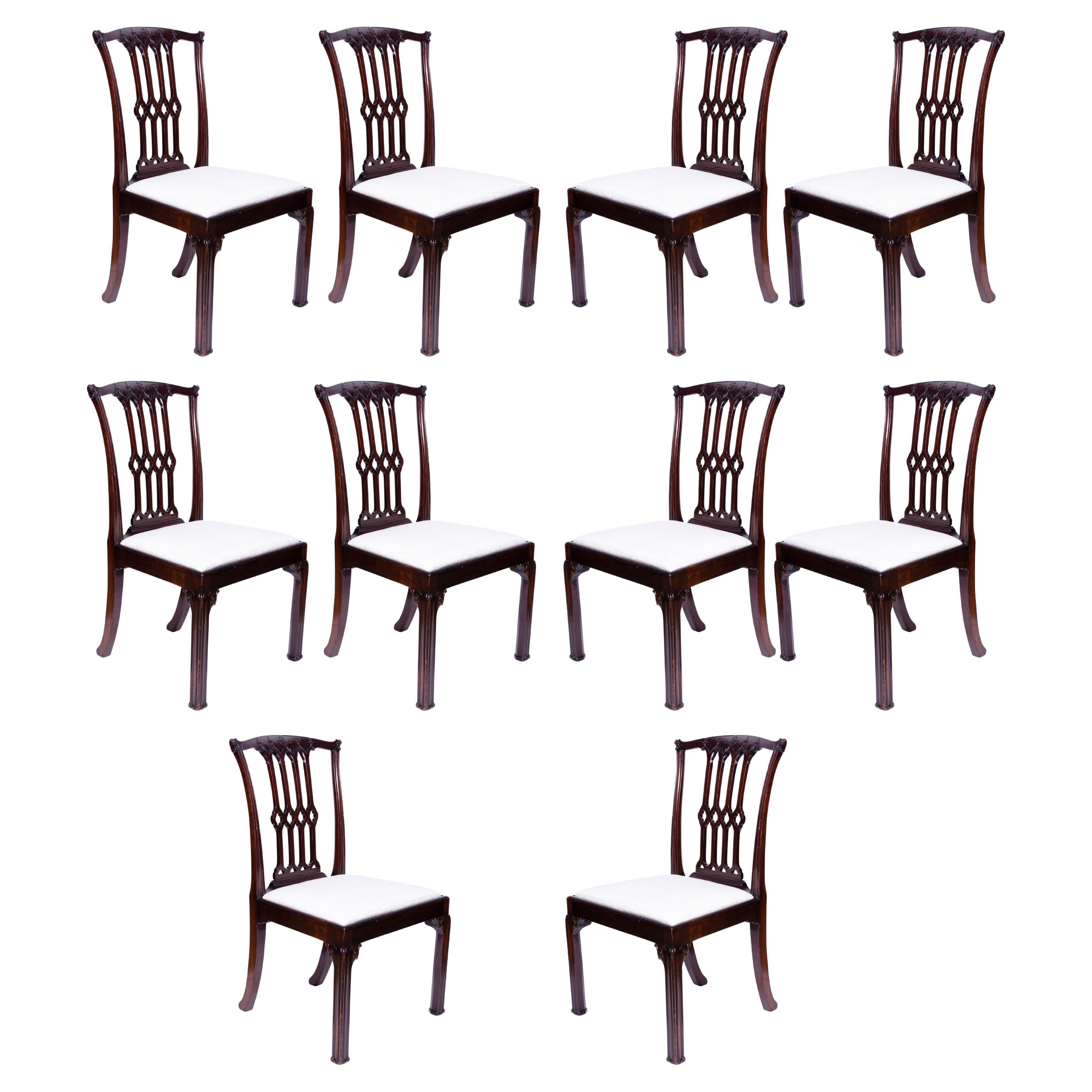 Set of Ten George III Mahogany Dining Chairs