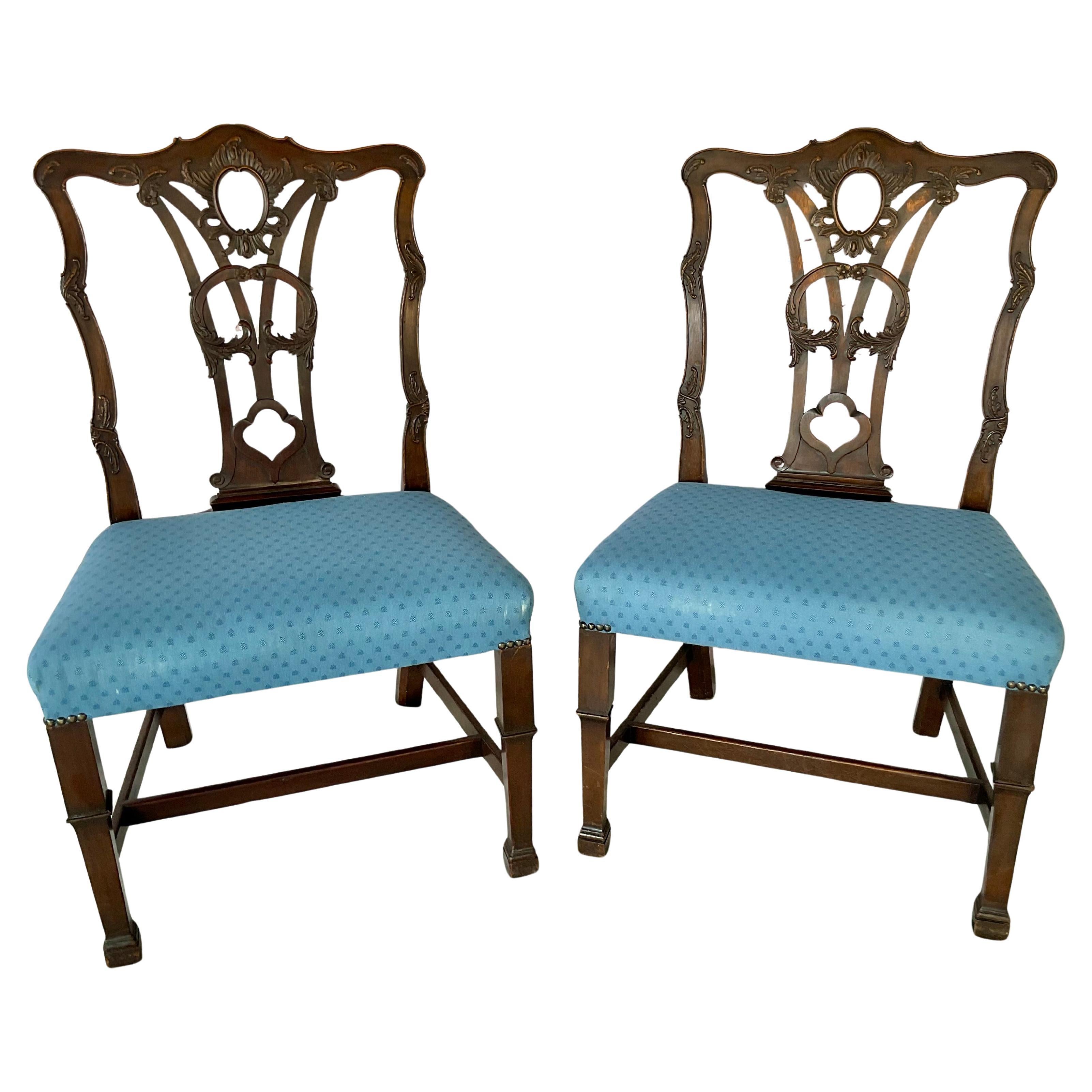 Set of Ten George III Style Chippendale Dining Chairs For Sale 6
