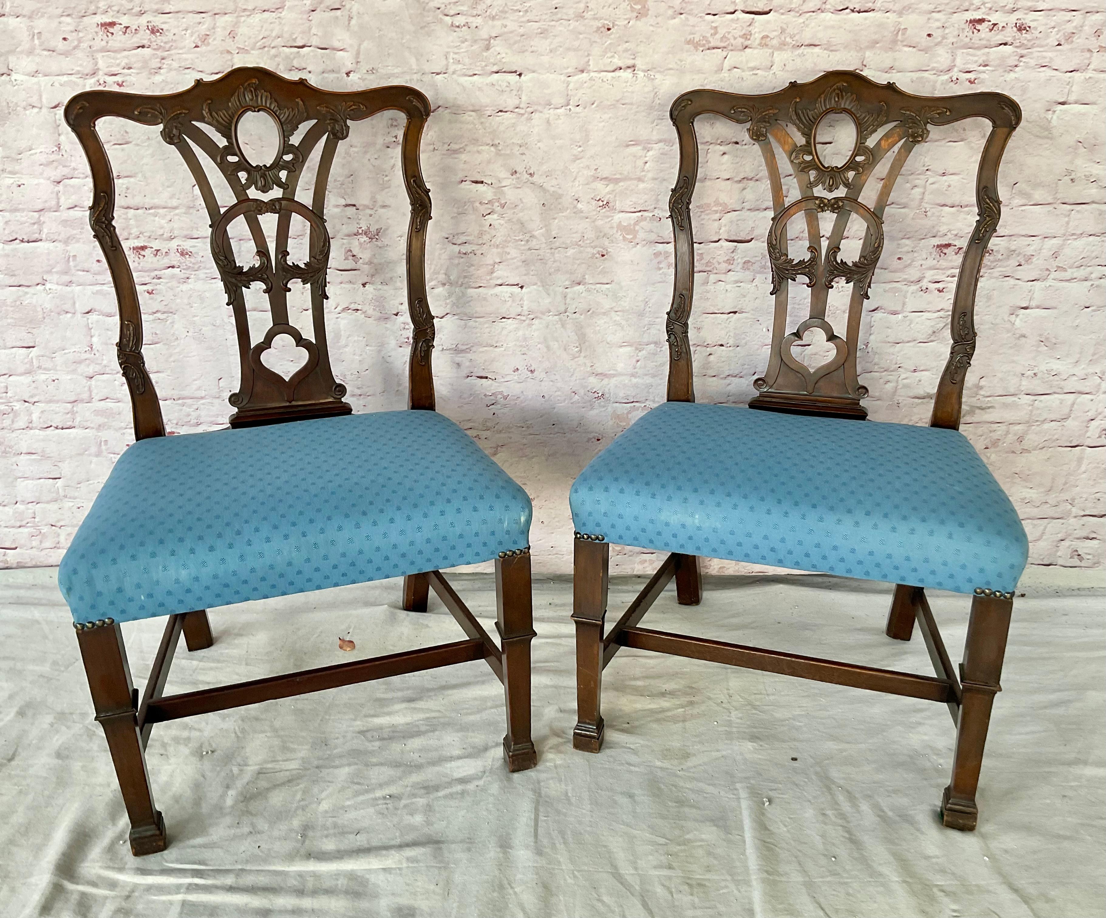 Set of Ten George III Style Chippendale Dining Chairs For Sale 13