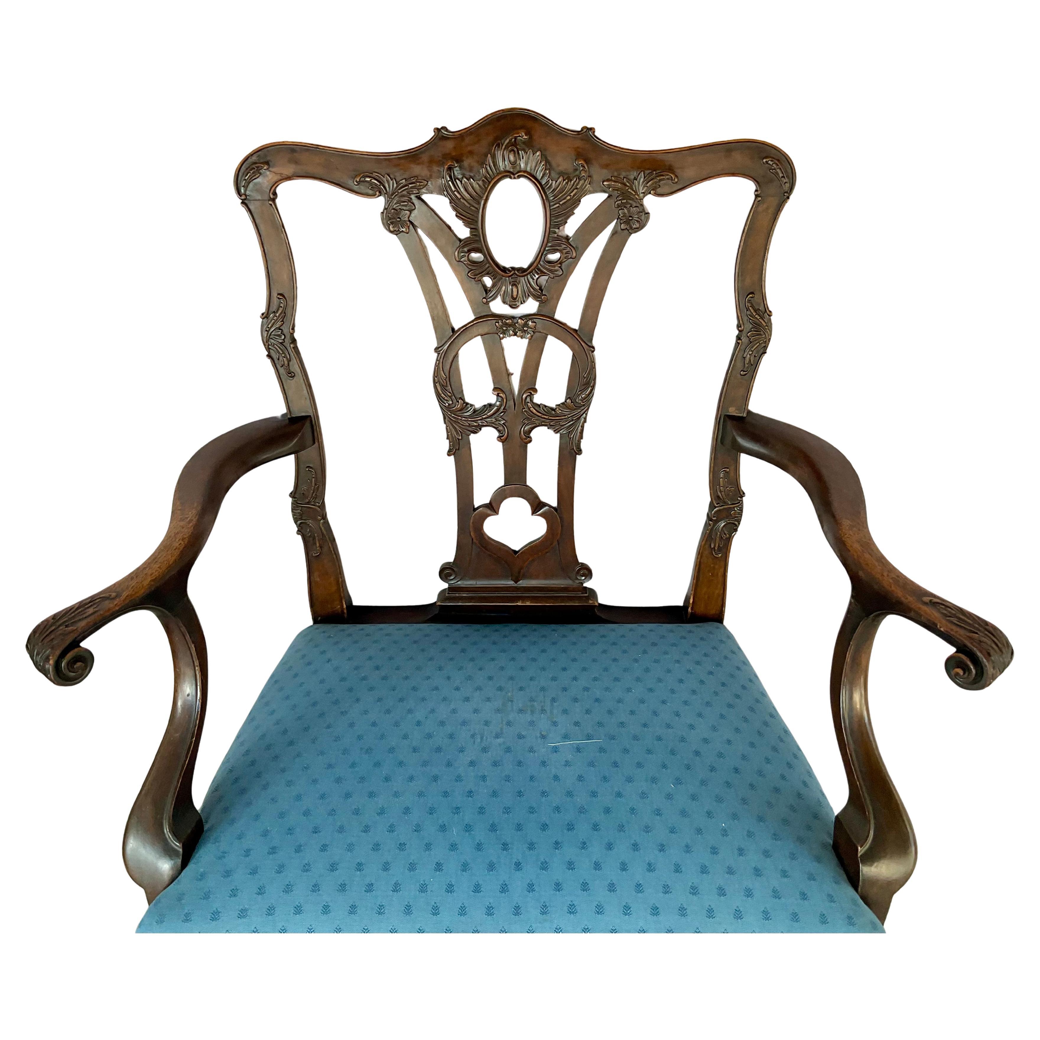 Set of Ten George III Style Chippendale Dining Chairs For Sale 2
