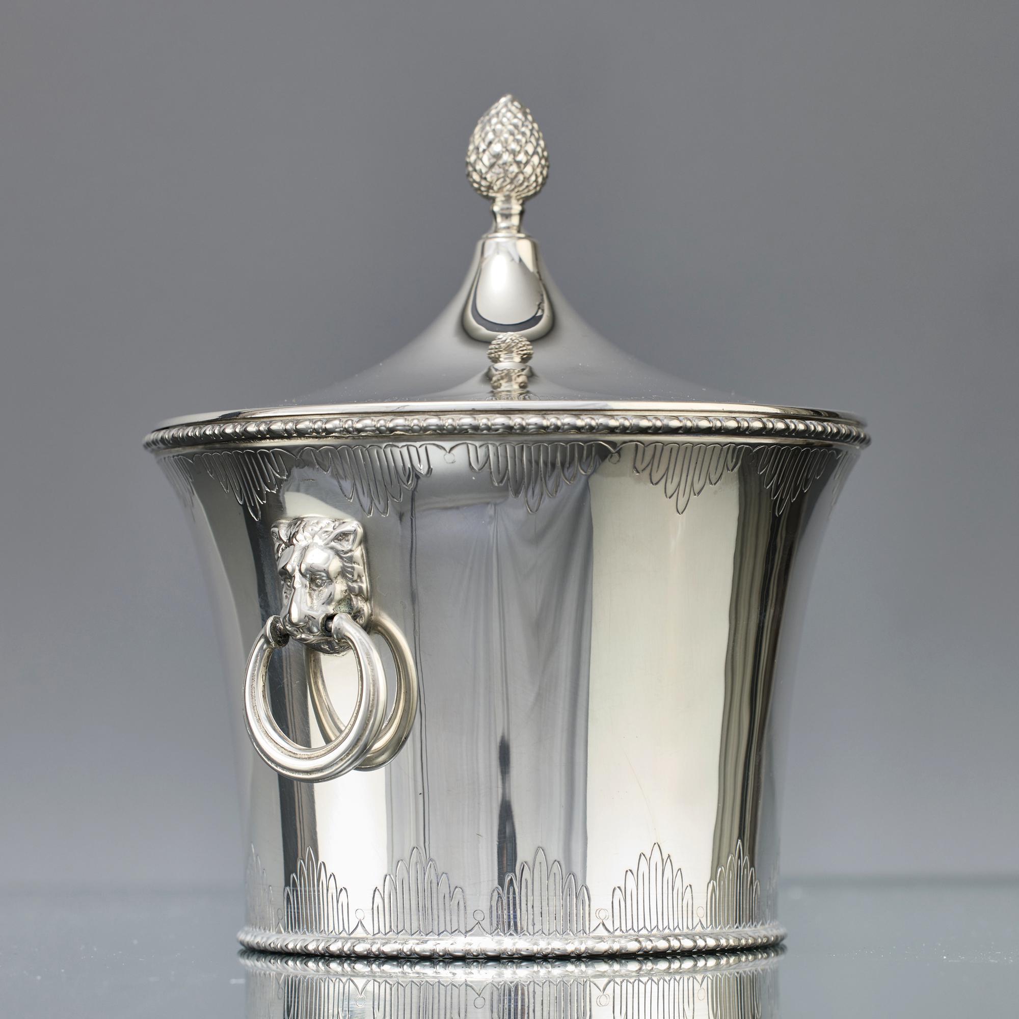 Art Deco Silver biscuit box For Sale