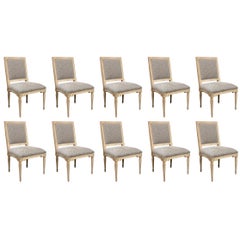 Set of Ten Gustavian Style Dining Chairs by Hickory Chair
