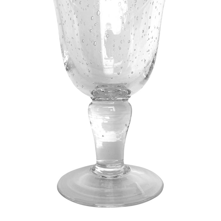 Blown Glass Set of Ten Hand Blown Wine Glasses For Sale