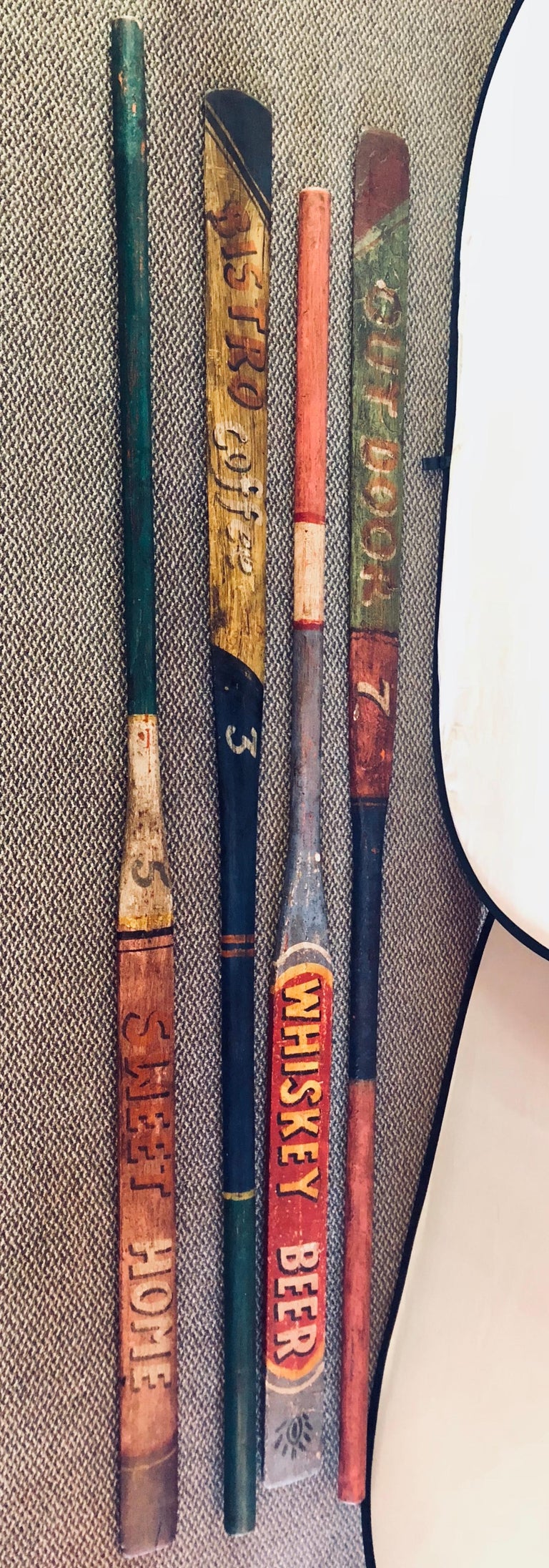 Set of Ten Hand-Painted Inspirational Rowing Oars or ..