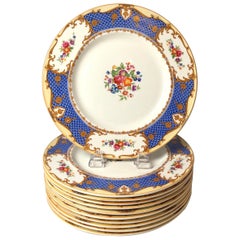 Set von zehn handbemalten Servicetellern von Alfred Meakin, England