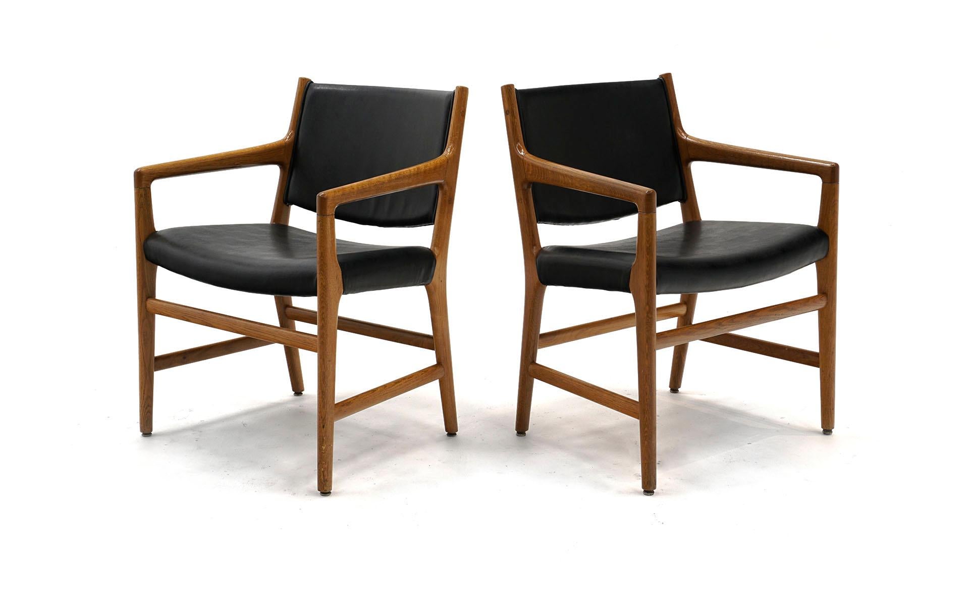 Scandinavian Modern Set of Ten Hans Wegner Armchair Dining Chairs for Johannes Hansen, Denmark, 1965