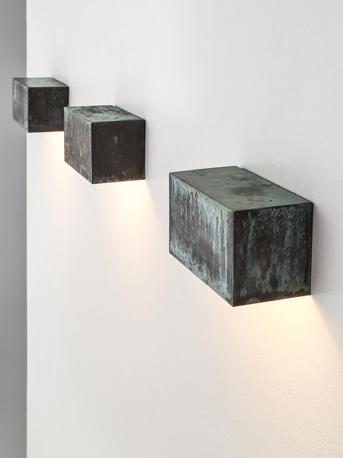 Scandinavian Modern Set of Ten Hansson & Co. Swedish Copper Wall Lights