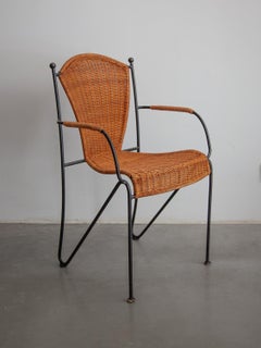 Set di dieci sedie in ferro e rattan per interni e per esterni di Pipsan Saarinen Swanson