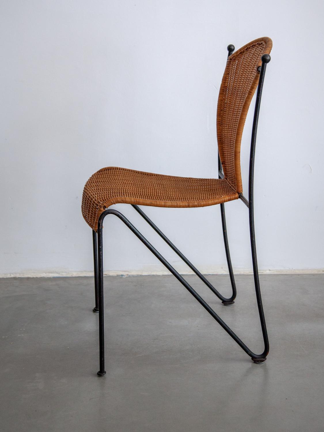 Late 20th Century Set of Ten Iron, Rattan Indoor, Outdoor Patio Chairs by Pipsan Saarinen Swanson